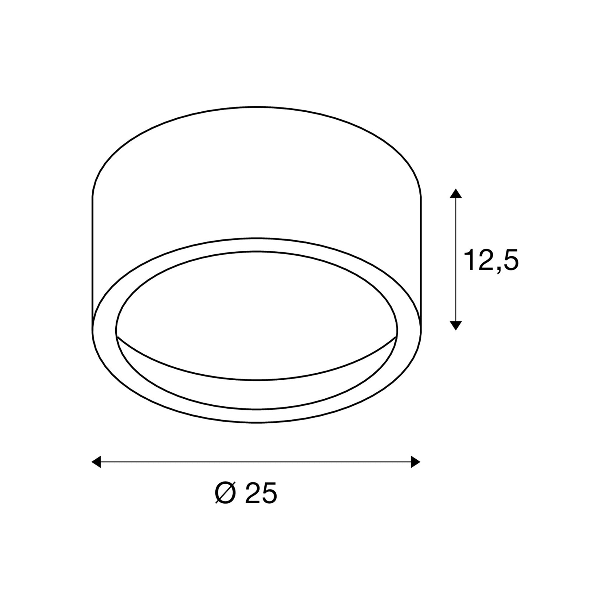 LED stropna svjetiljka FERA 25, crna, 23W, 3000K, IP20, Ø250mm