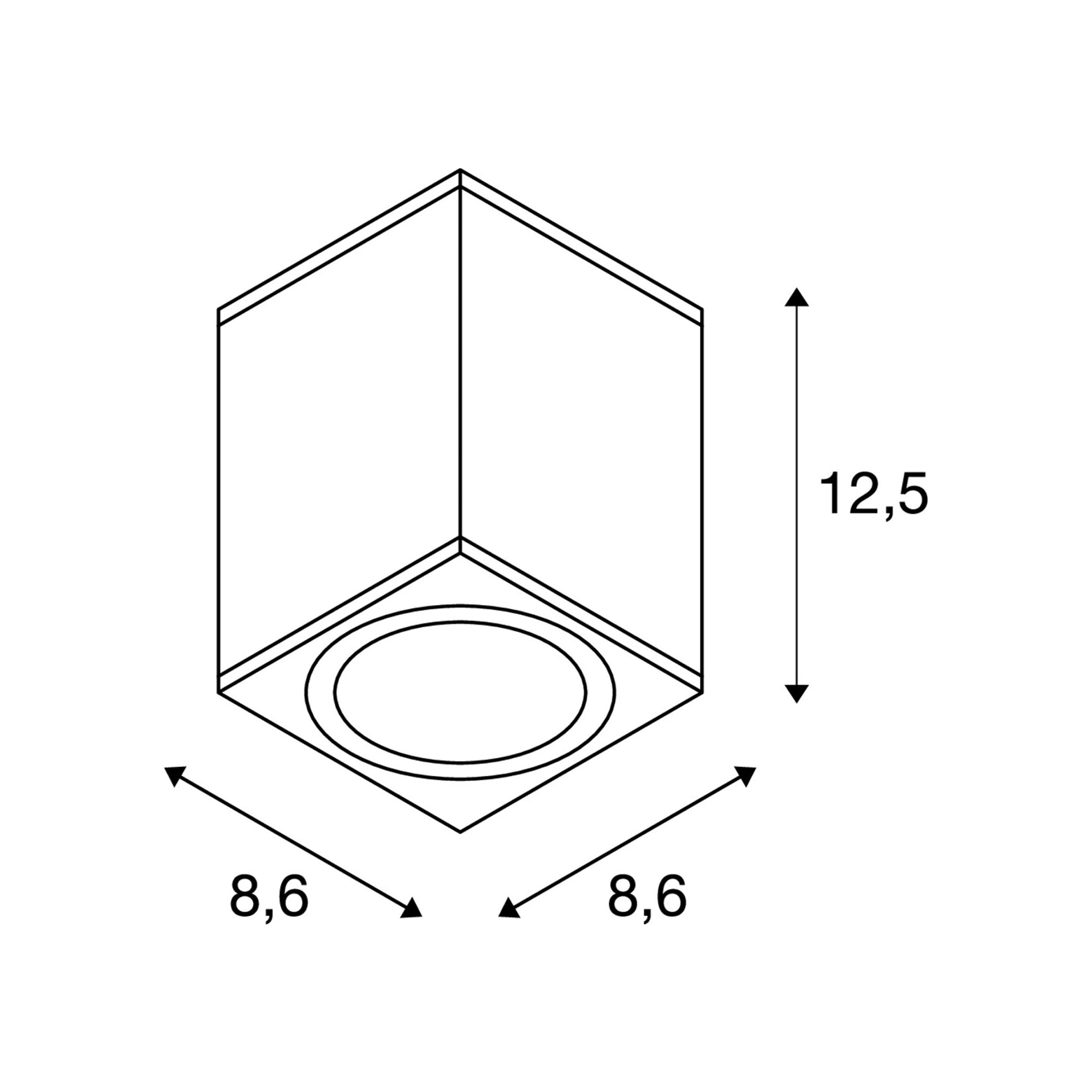 LED stropna svjetiljka ENOLA SQUARE S, antracit, 9W, 3000/4000K, IP65