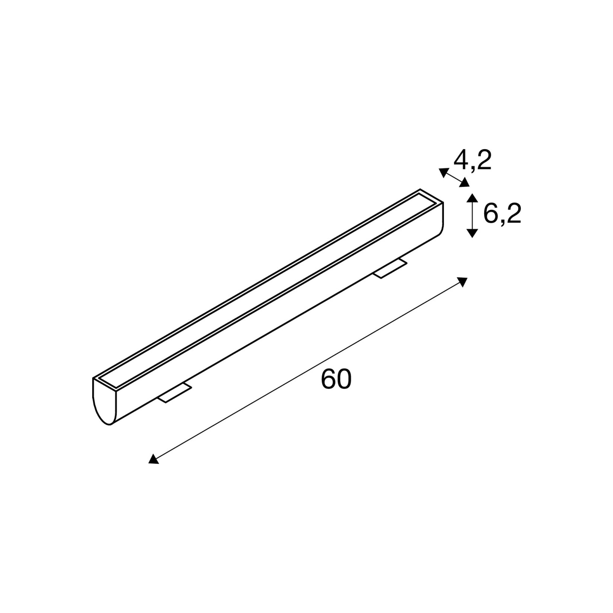 LED zidna spot svjetiljka GALEN 60, antracit, 18W, 3000/4000K, IP65, 600mm