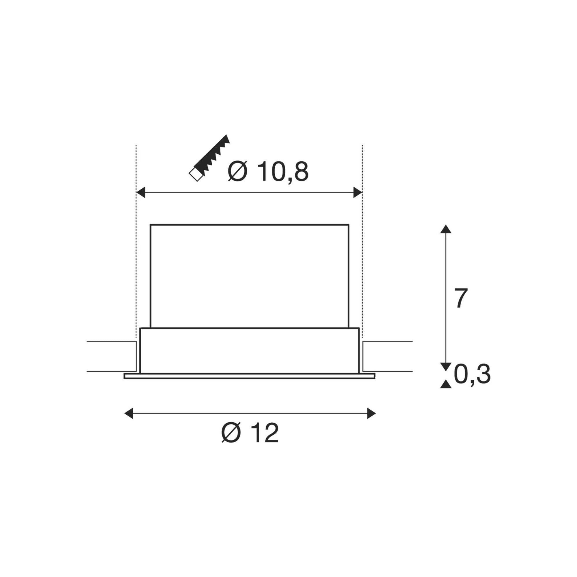 LED ugradbena svjetiljka OCULUS, stropna, crna, 11W, 2000-3000K, IP20