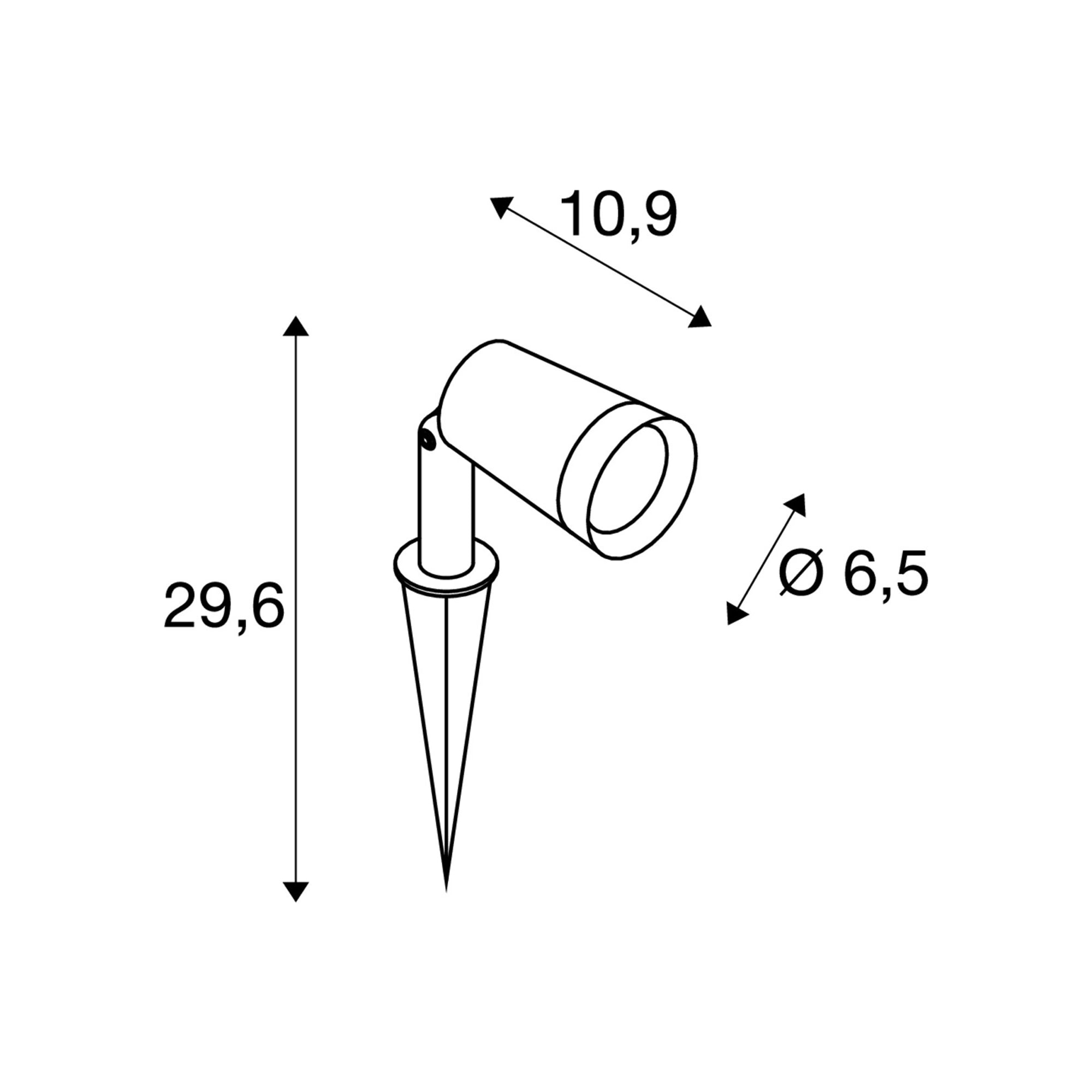 LED vrtna spot svjetiljka SYNA PLANT, ubodna, crna, 6W, 3000K, IP65