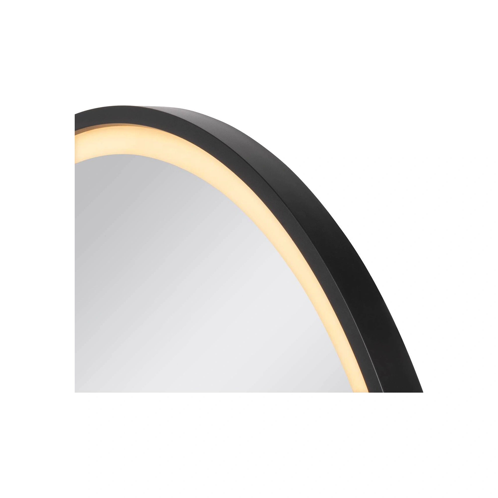 LED ogledalo TRUKKO 60, okruglo, prozirno/crno, 25W, CCT, IP44