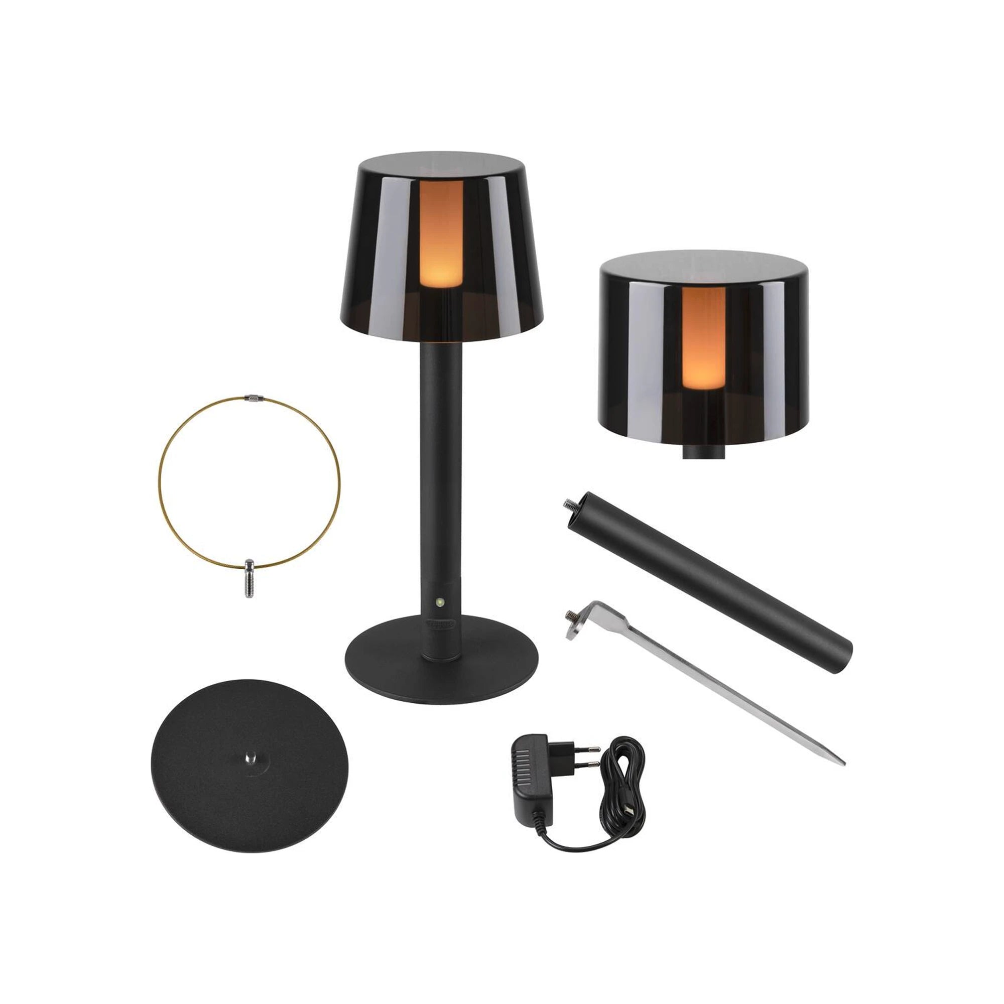 TAHA LED stolna lampa, crna, 5W, 2700K, IP65, 310mm