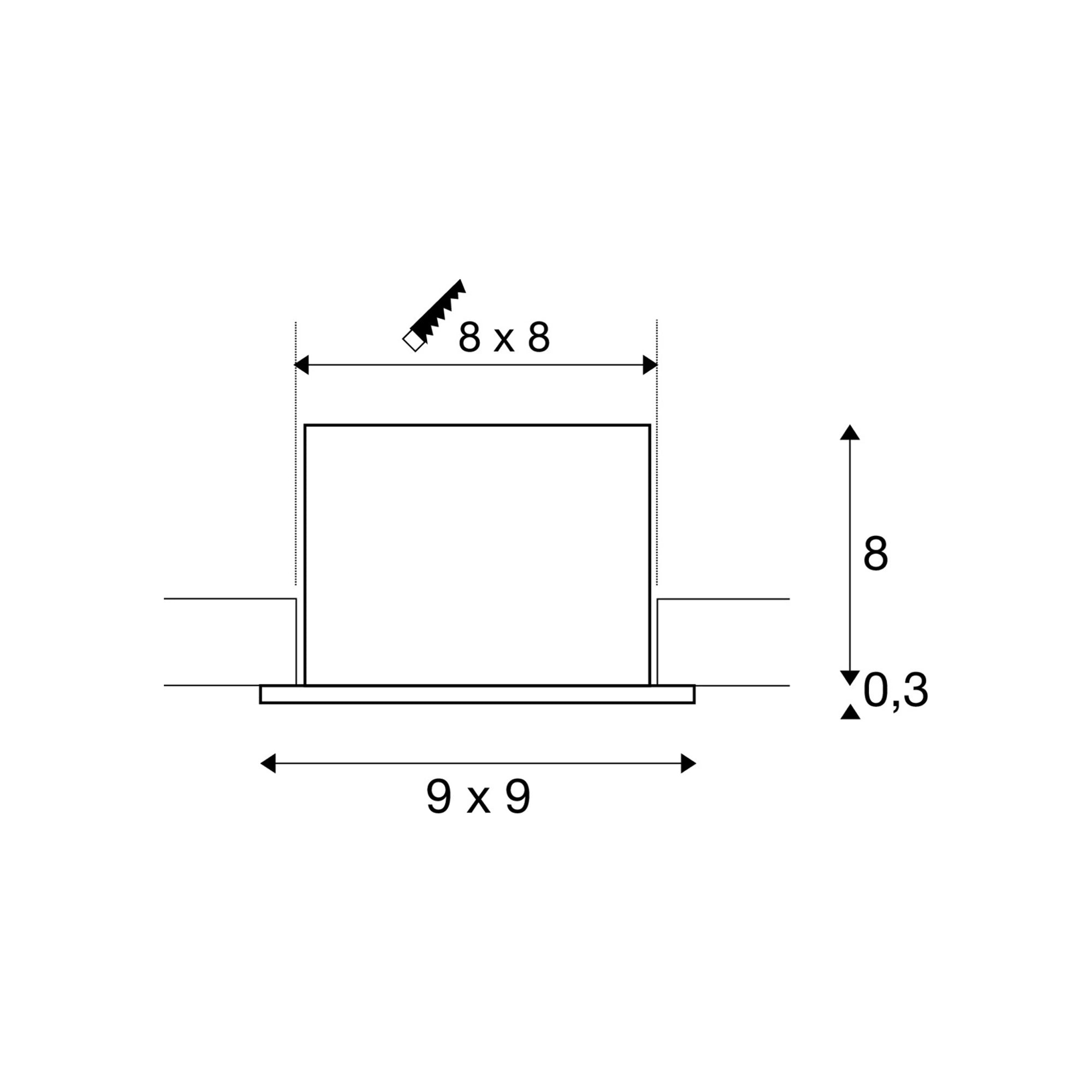 LED ugradbena svjetiljka KADUX, stropna, bijela, 7.5W, 3000K, IP20