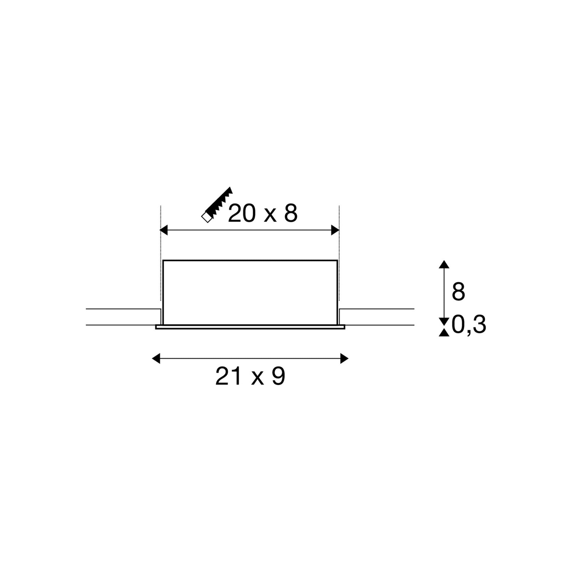 LED ugradbena svjetiljka KADUX, stropna, bijela, 20W, 3000K, IP20