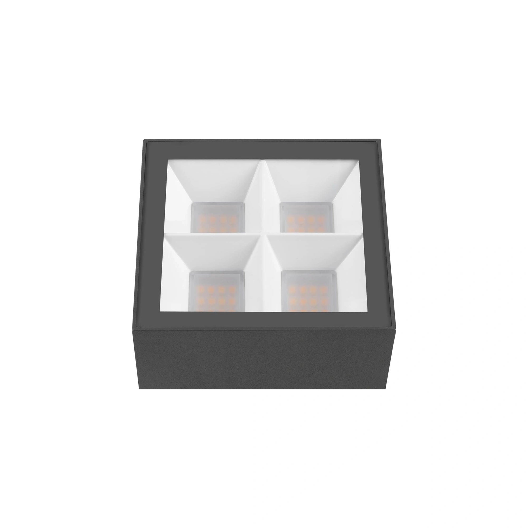 LED stropna svjetiljka CUBE, antracit, 15W, 2700/3000K, IP65