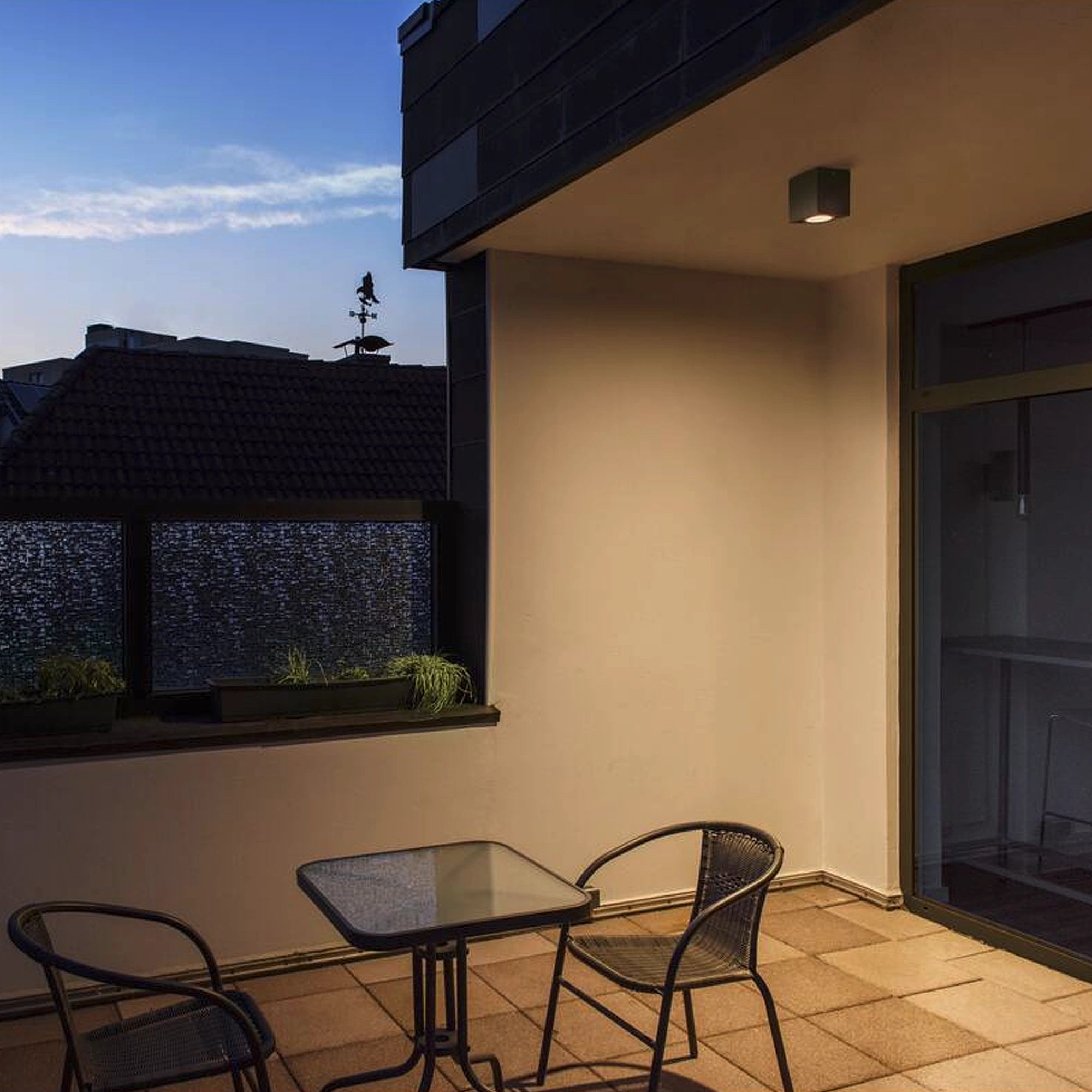 LED stropna svjetiljka ESKINA FRAME, antracit, 15W, 3000/4000K, IP65