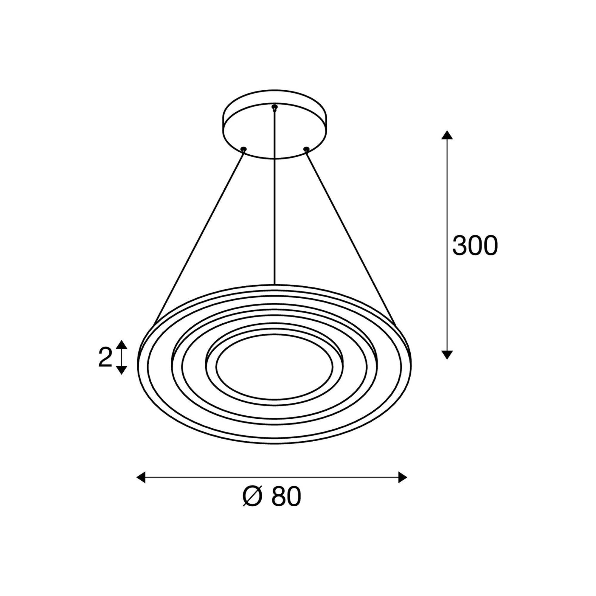LED luster ONE FLAT, bijeli, DALI, 58W, 2700/3000K, IP20