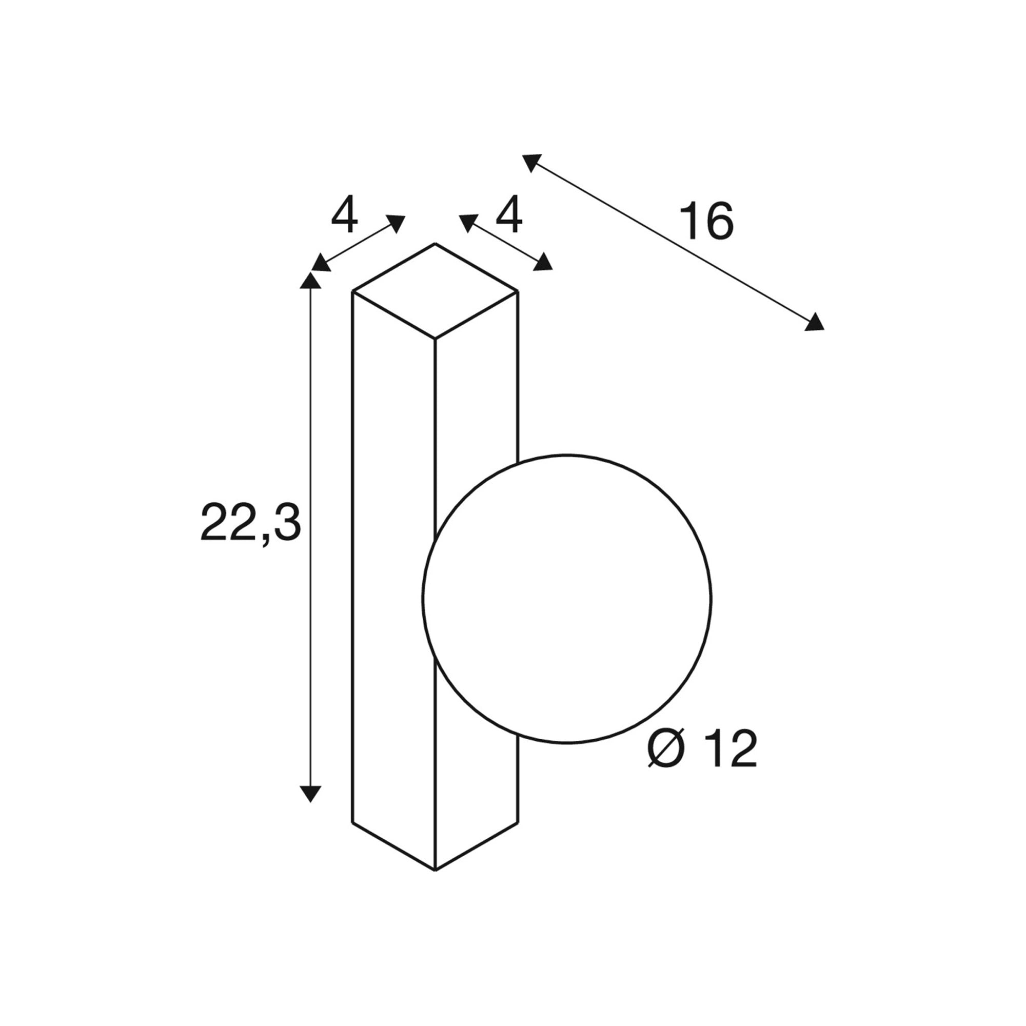 Zidna svjetiljka SUN, kvadratna, crna, 1xG9, IP20