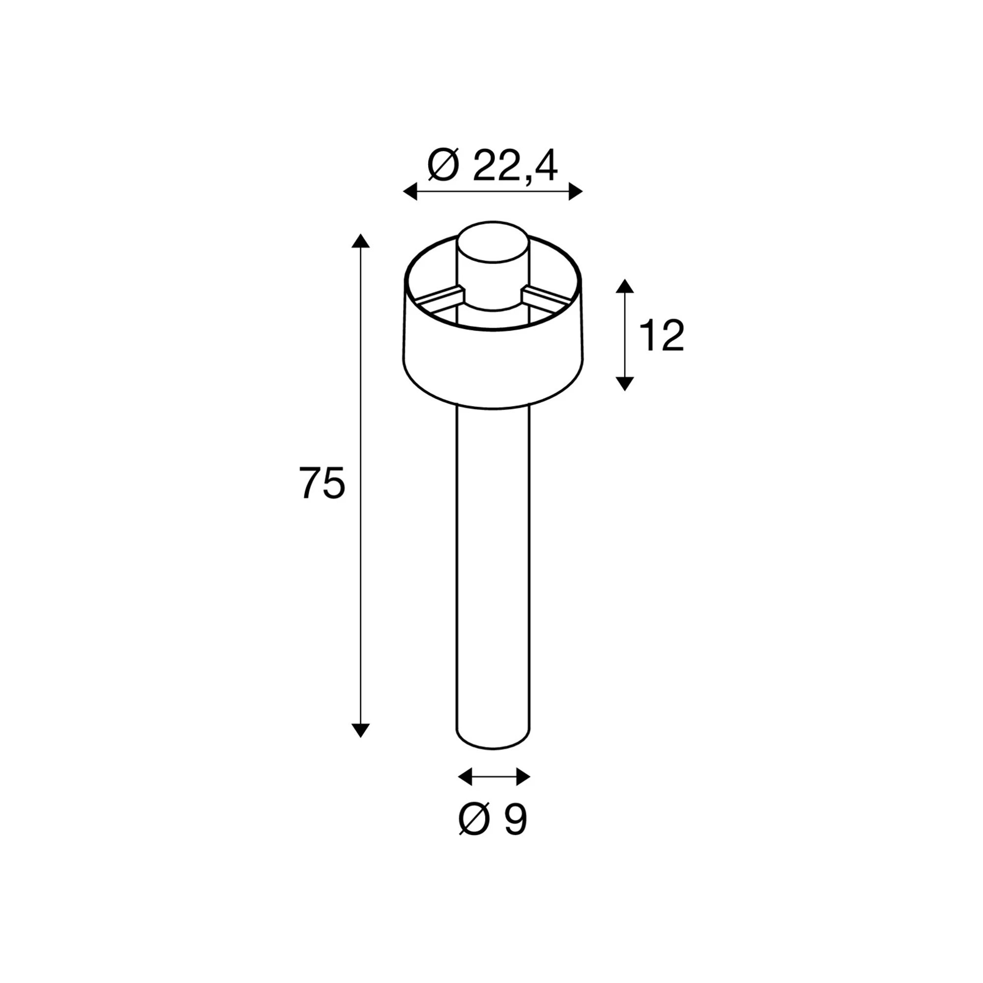 Vrtna svjetiljka PHOTONI CYL 75, crna, 1xE27, IP65, 750mm