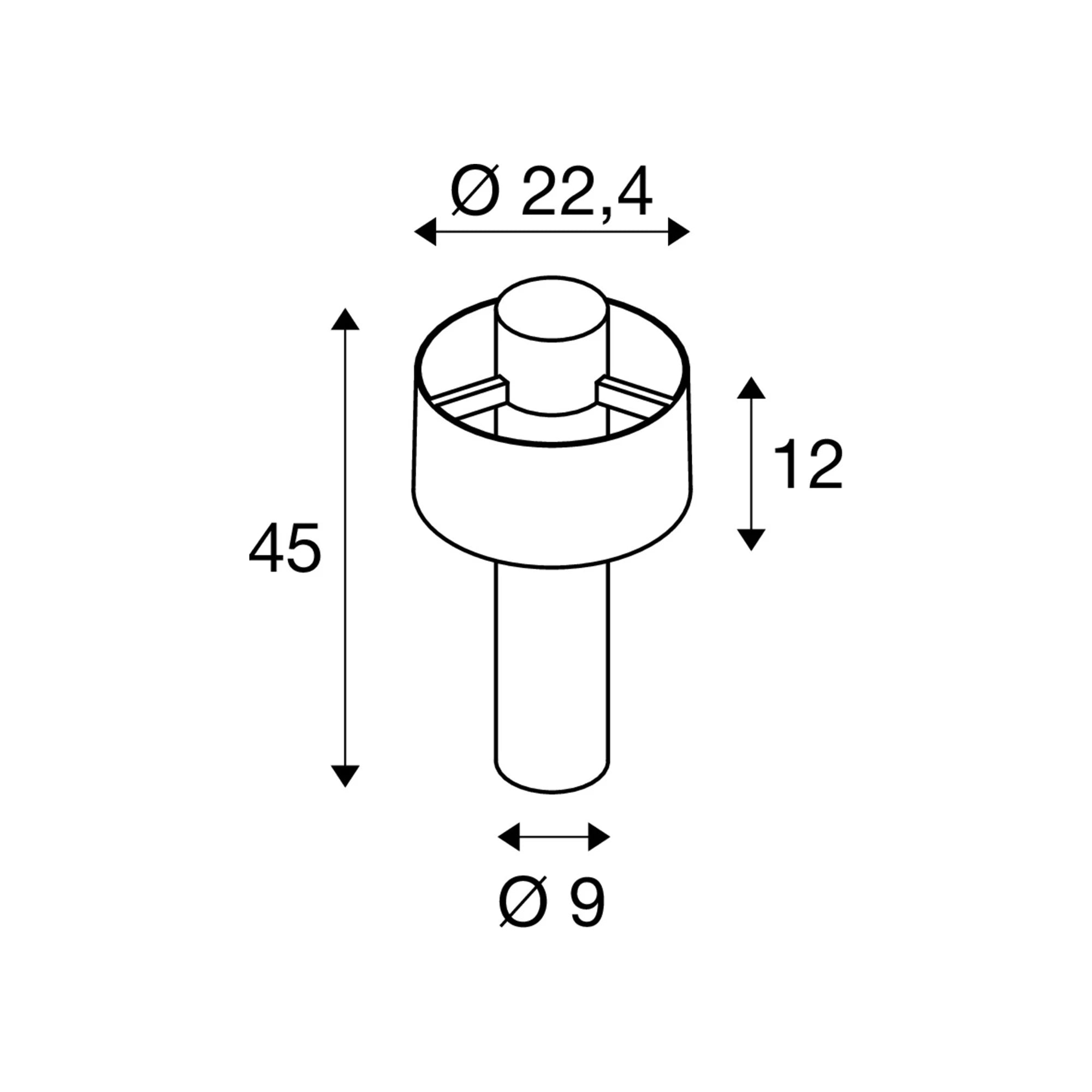 Vrtna svjetiljka PHOTONI CYL 45, crna, 1xE27, IP65, 450mm