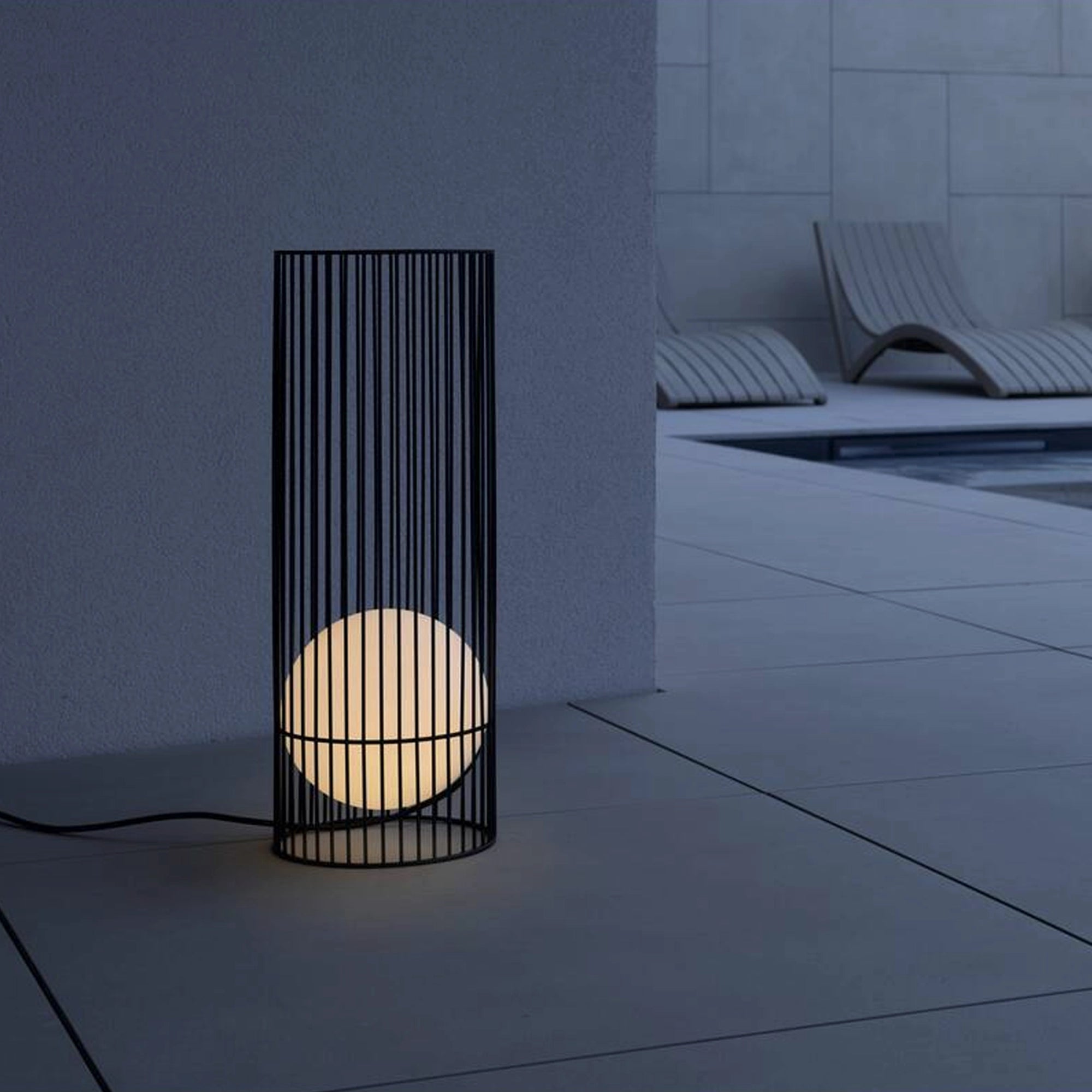 GRID SUN LED vrtna svjetiljka, crna, 8W, 2700K, IP44/IP65, 600mm