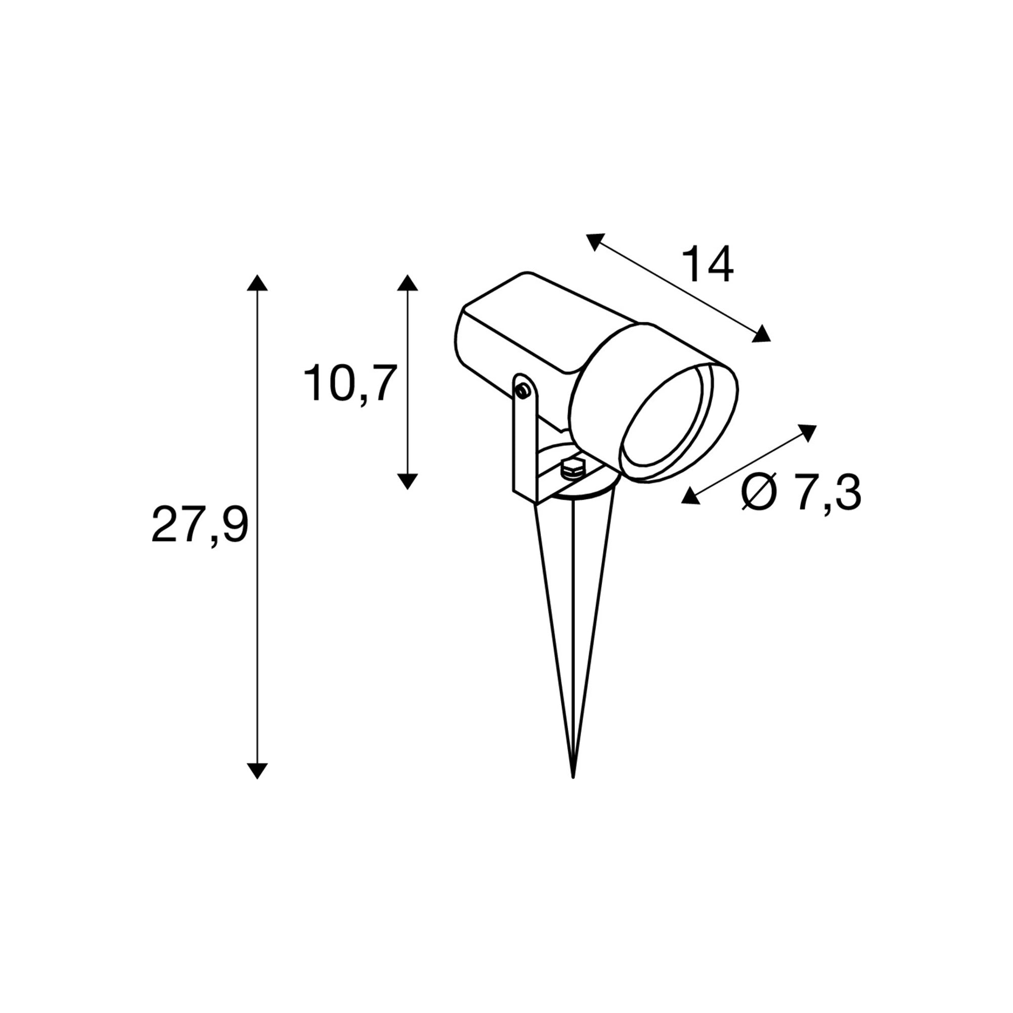 Vrtna spot svjetiljka SYNA SHADE, ubodna, crna, 1xGU10, IP65