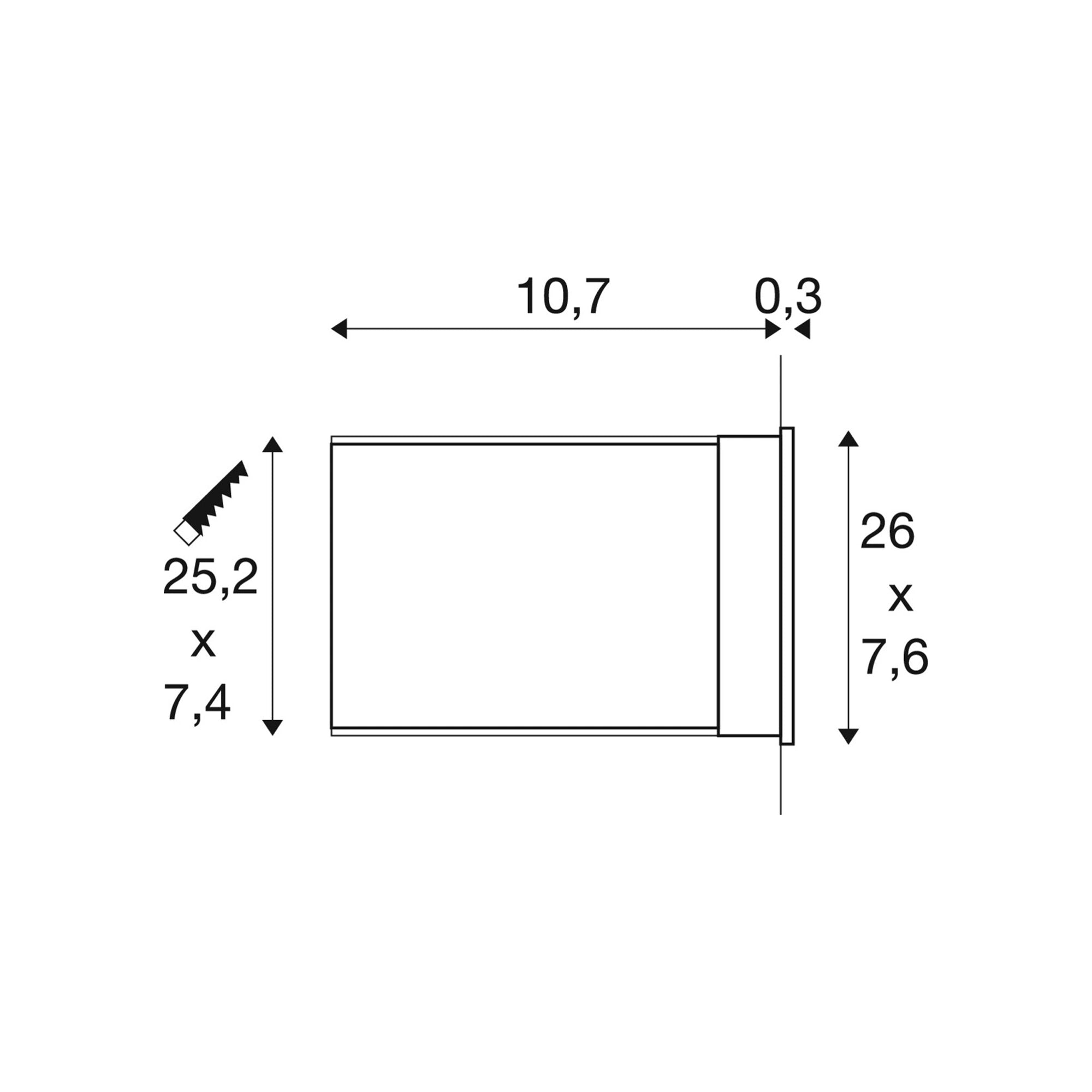 LED zidna svjetiljka BRICK MESH, ugradbena, nehrđajući čelik, 5W, 3000K, IP65