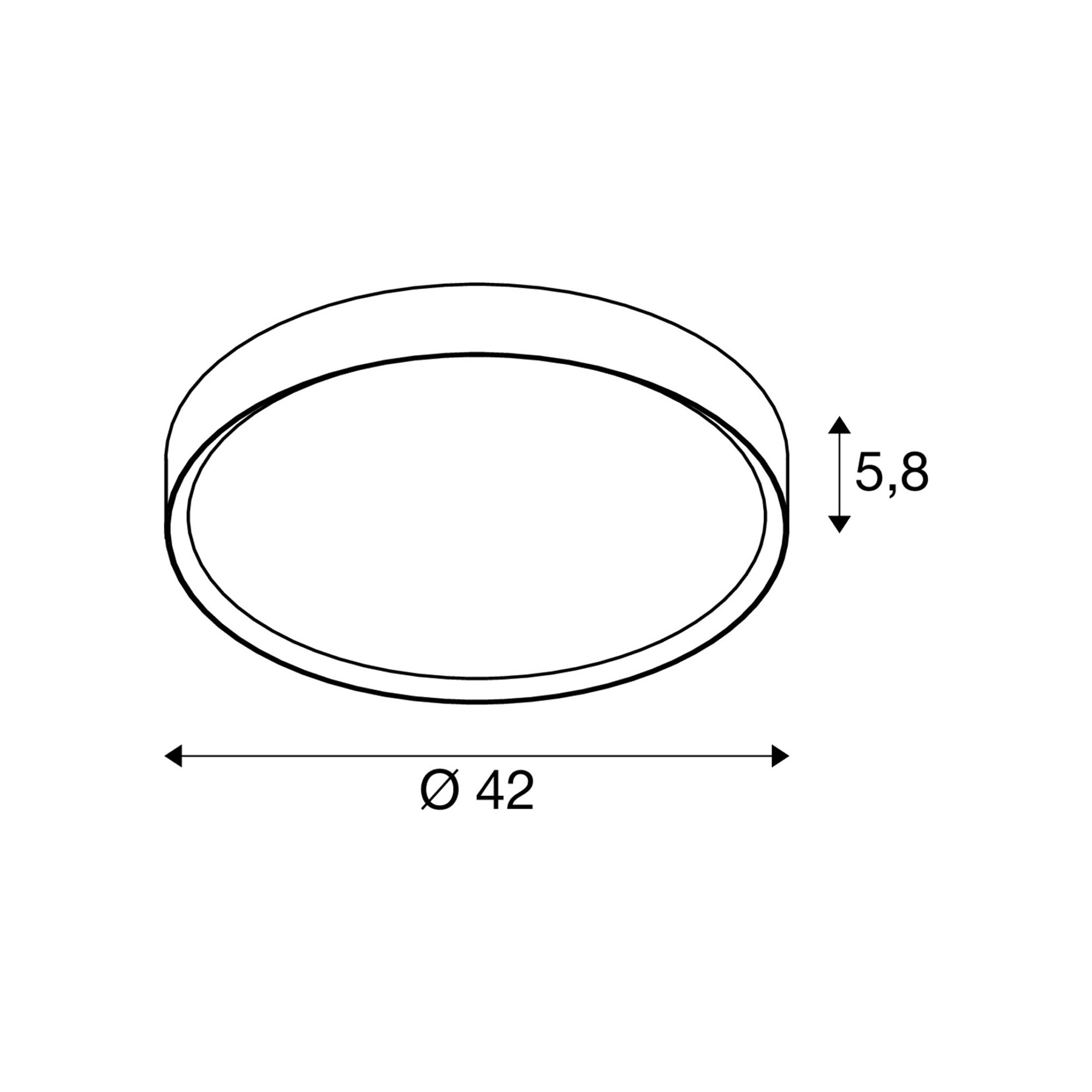 LED stropna svjetiljka DECONA 42, crna, 23W, IP44, Ø420mm