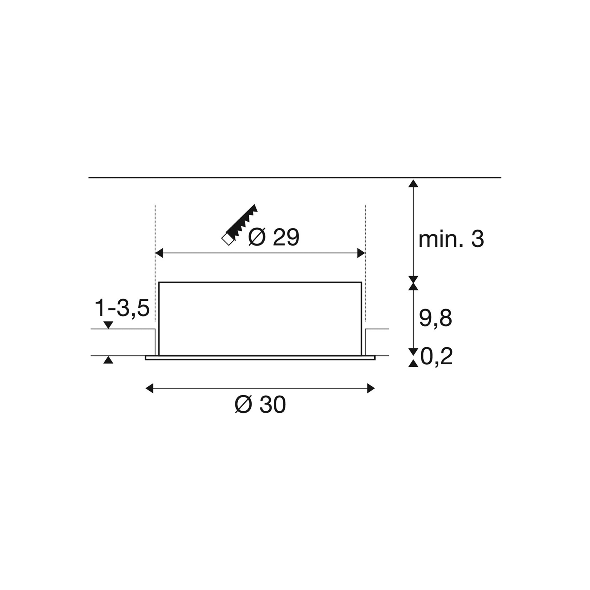 LED ugradbena svjetiljka MEDO 30, stropna, s okvirom, bijela, 8W, 3000/4000K, IP20