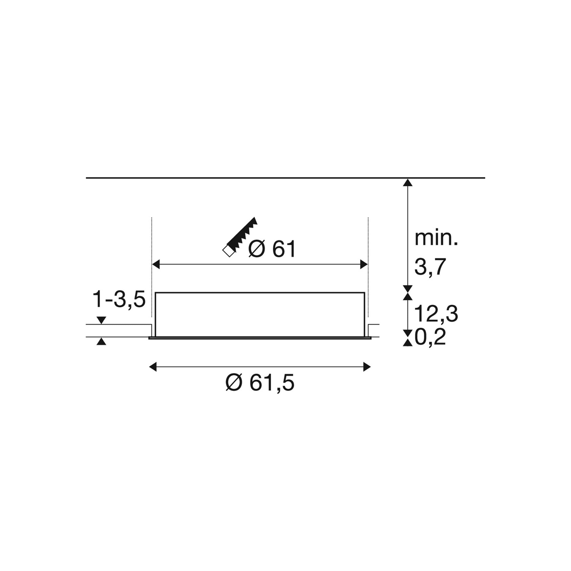 LED ugradbena svjetiljka MEDO 60, stropna, s okvirom, bijela, 33W, 3000/4000K, IP20