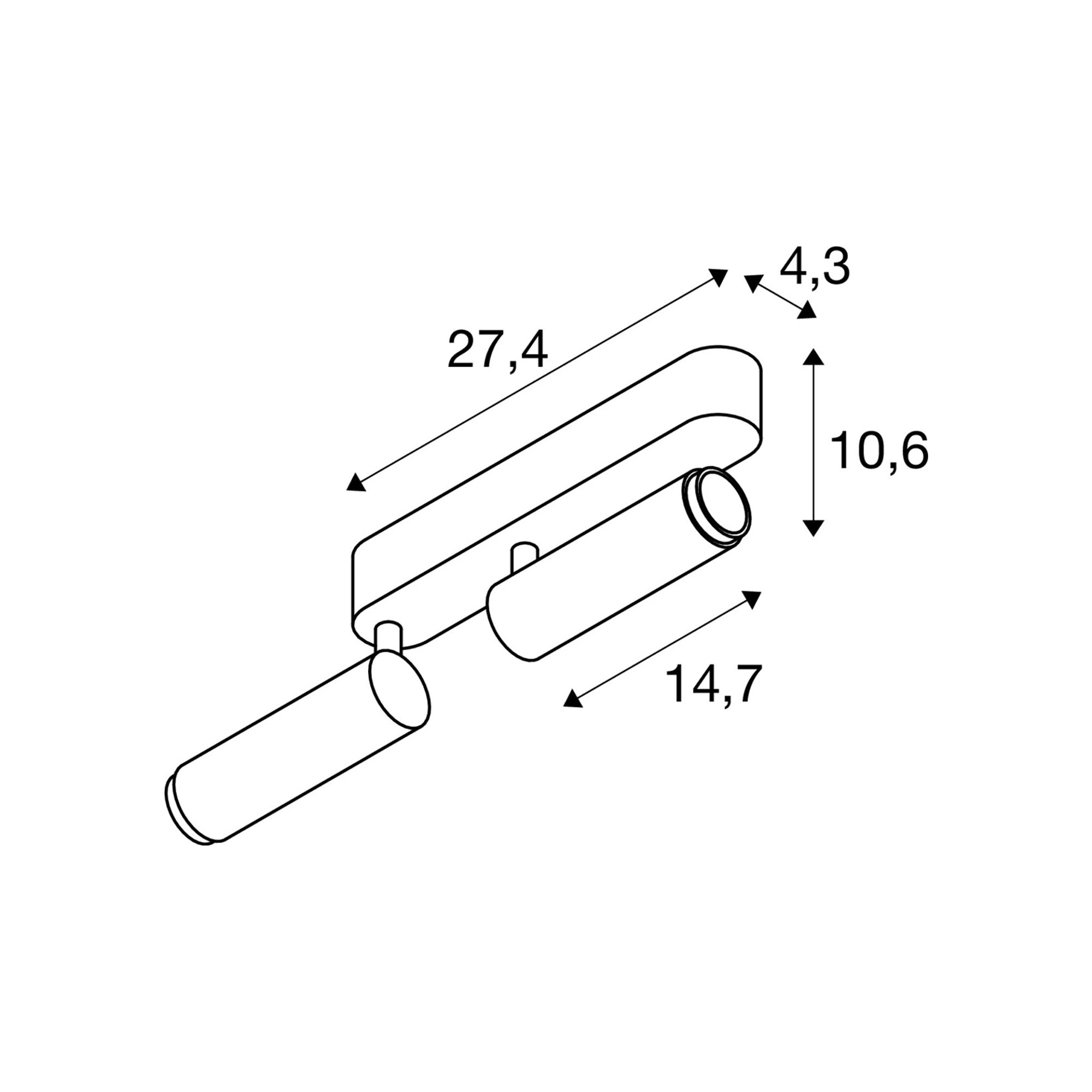 LED spot svjetiljka GRIP! M, stropna, zlatno/crna, 28W, IP20