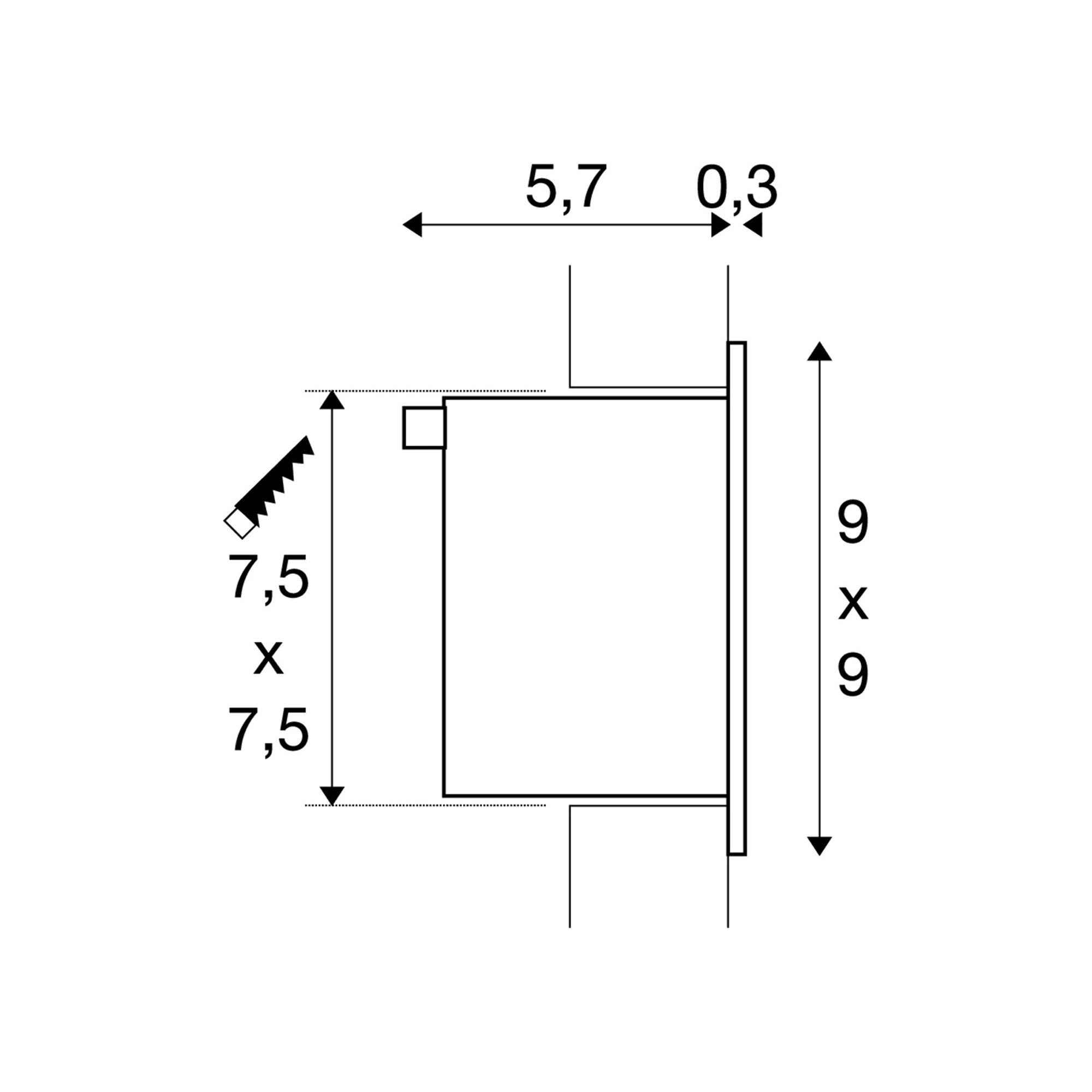 LED ugradbena svjetiljka FRAME BASIC, zidna, siva, 1W, 3000K, IP20