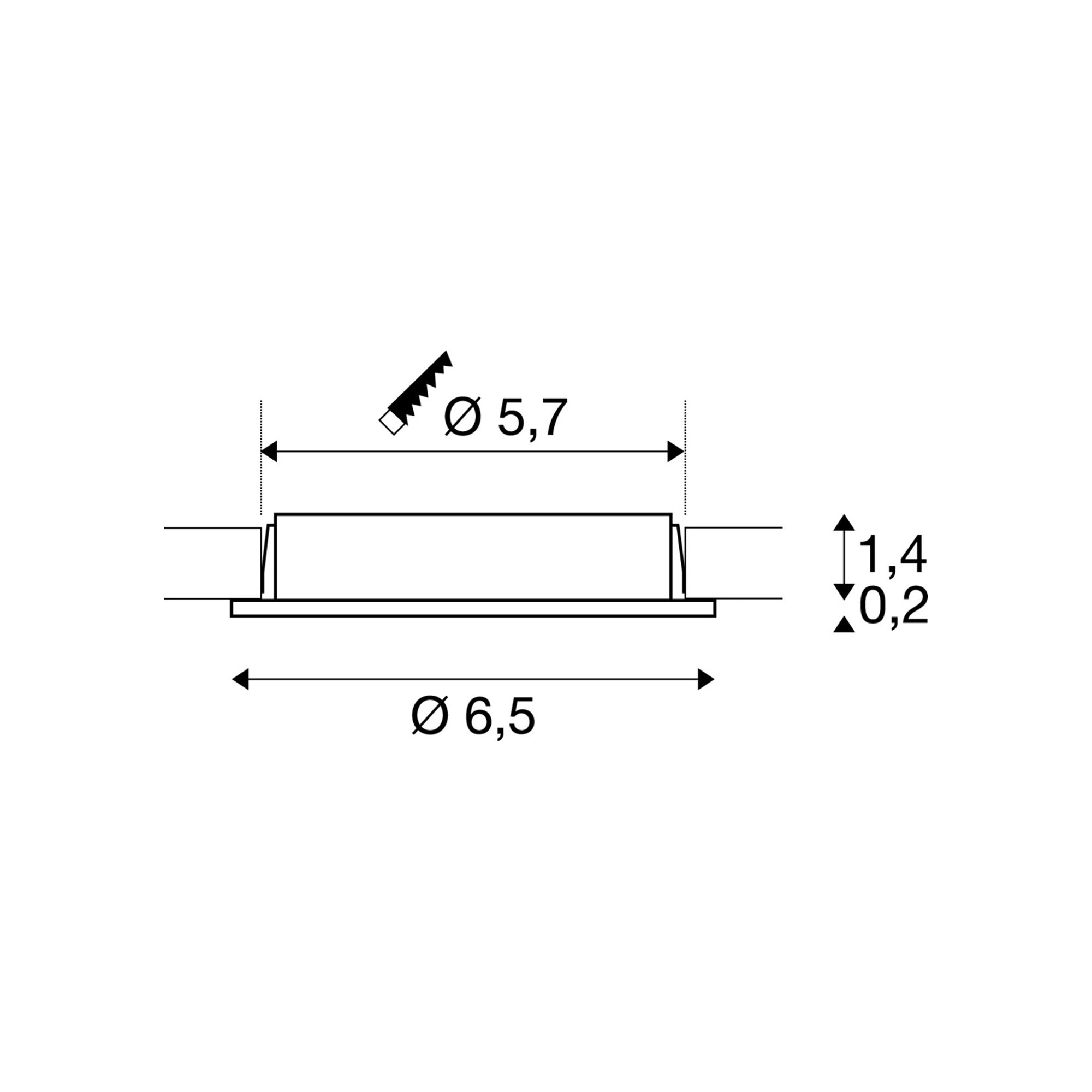 LED ugradbena svjetiljka DL 126, stropna, siva, 2.8W, 3000K, IP20