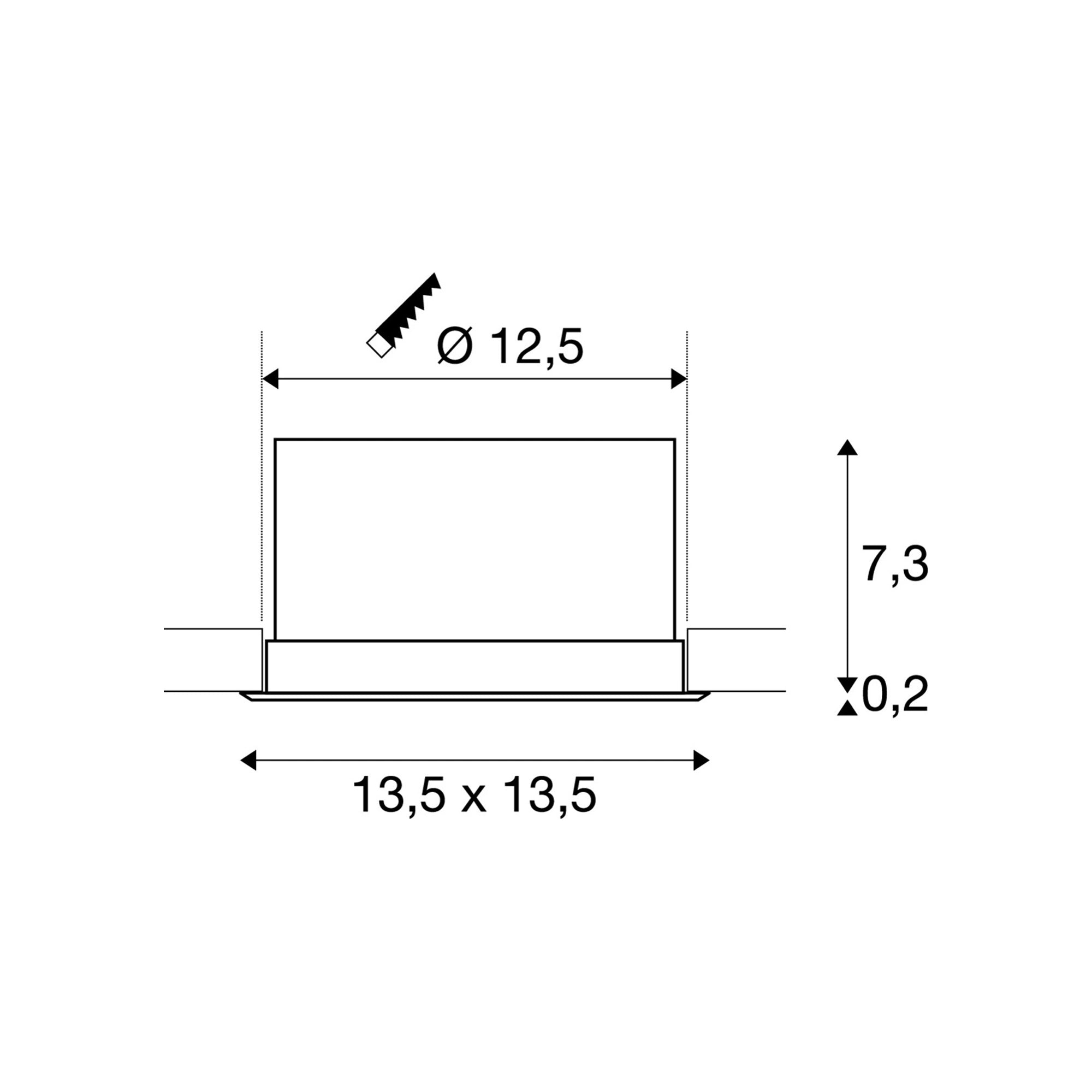 LED ugradbena svjetiljka VERLUX, stropna, bijela, 22W, 3000K, IP20