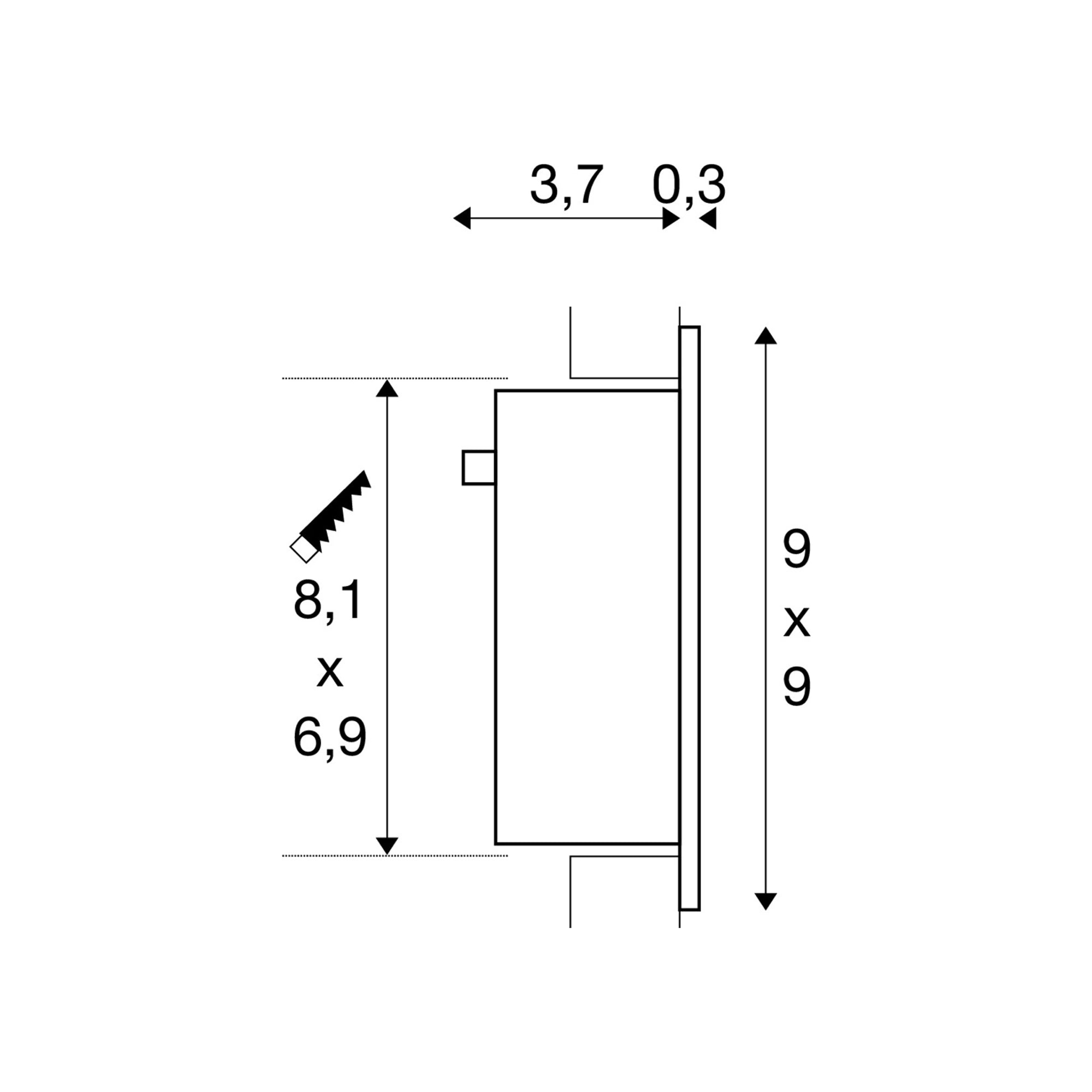 LED ugradbena svjetiljka FRAME CURVE, zidna, bijela, 1W, 3000K, IP20