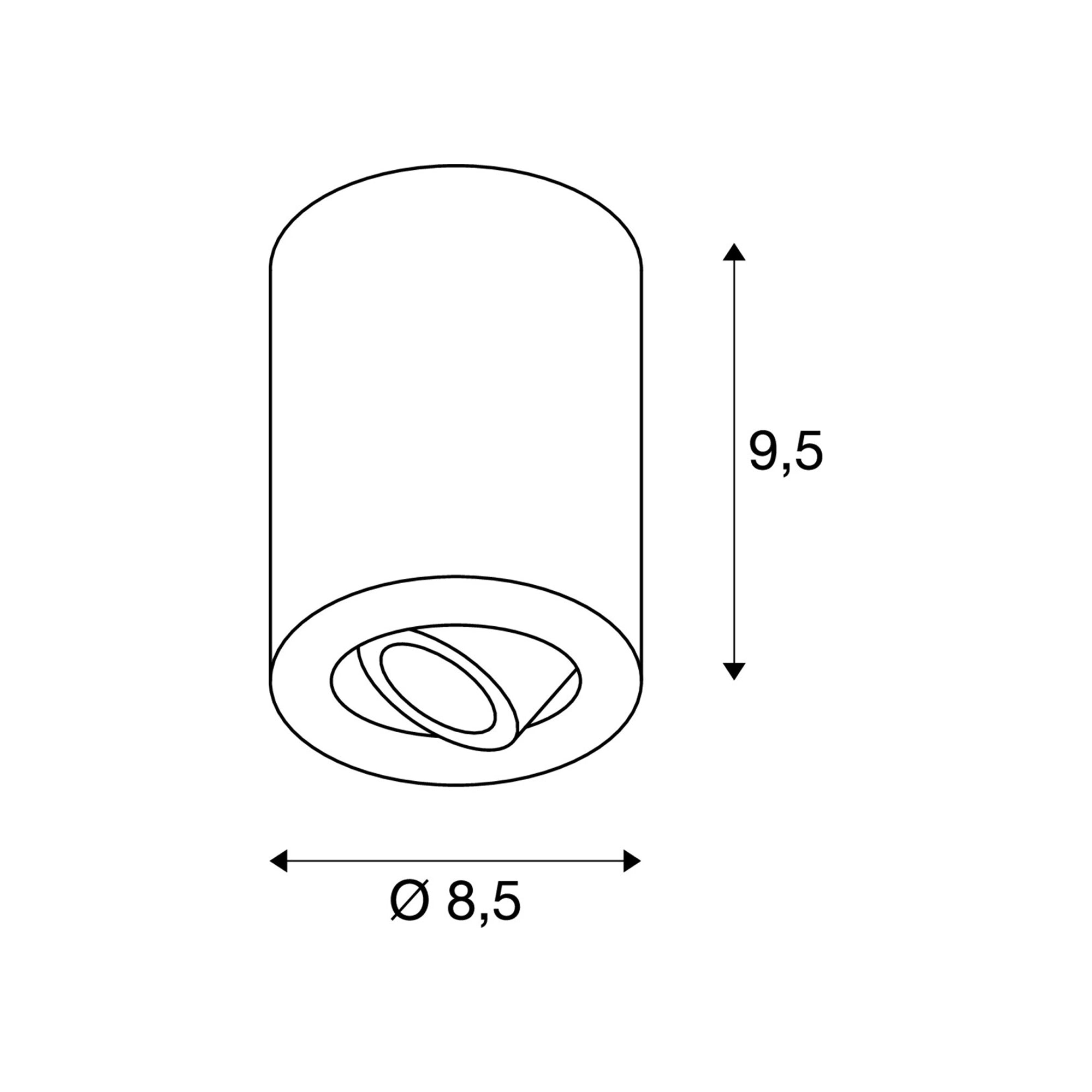 LED spot svjetiljka TRILEDO, stropna, okrugla, crna, 6.4W, 3000K, IP20