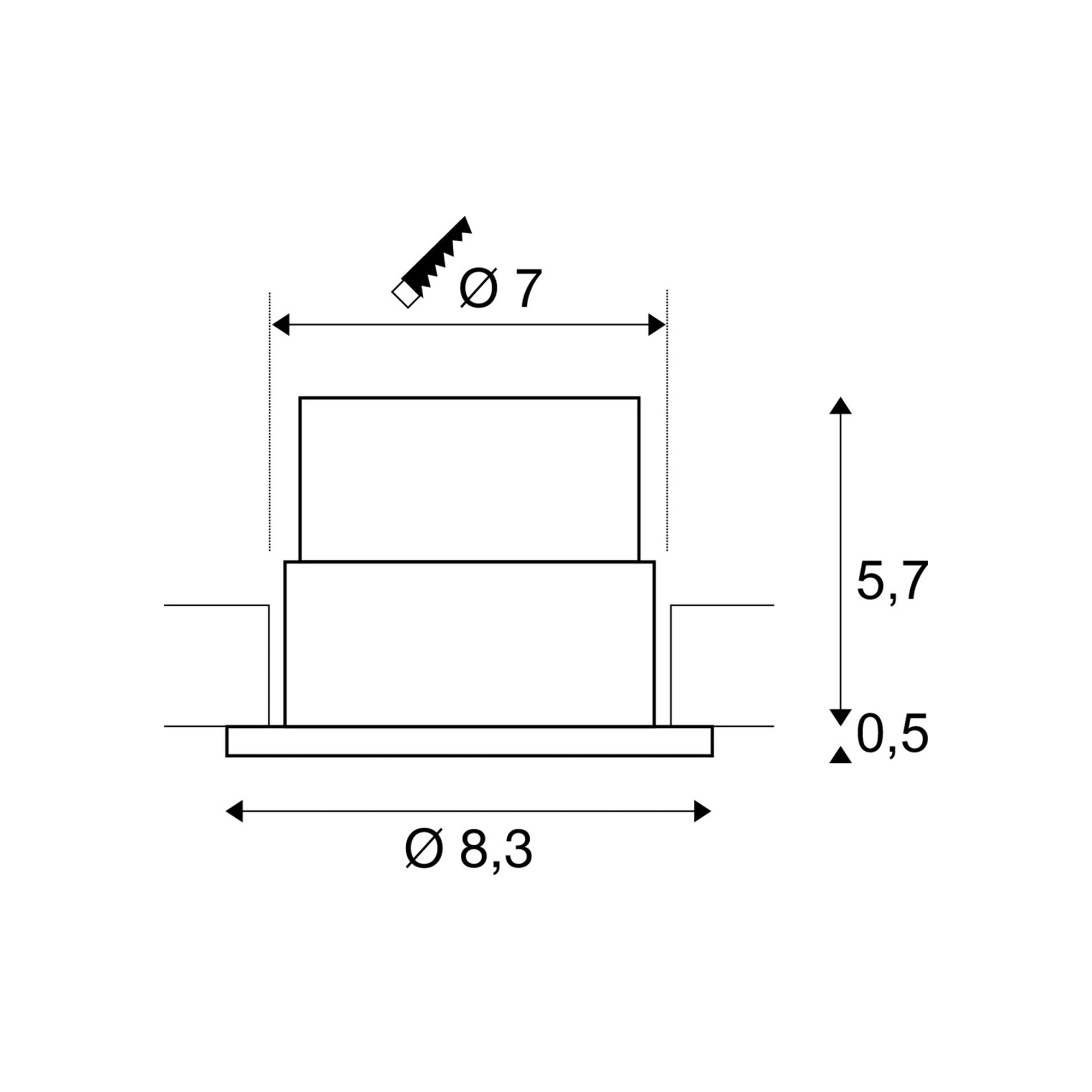 LED ugradbena svjetiljka PATTA-F, stropna, okrugla, bijela, 11W, 3000K, IP20/IP65