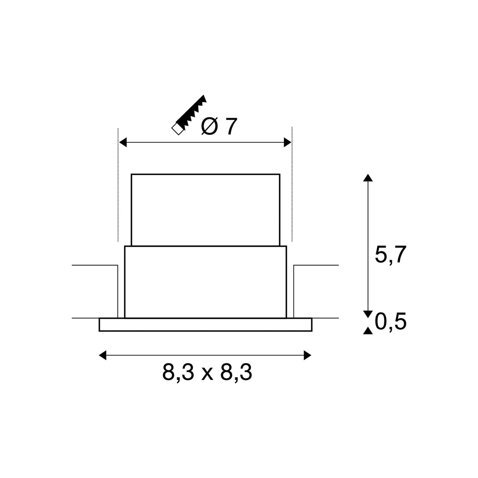LED ugradbena svjetiljka PATTA-F, stropna, kvadratna, bijela, 11W, 3000K, IP20/IP65