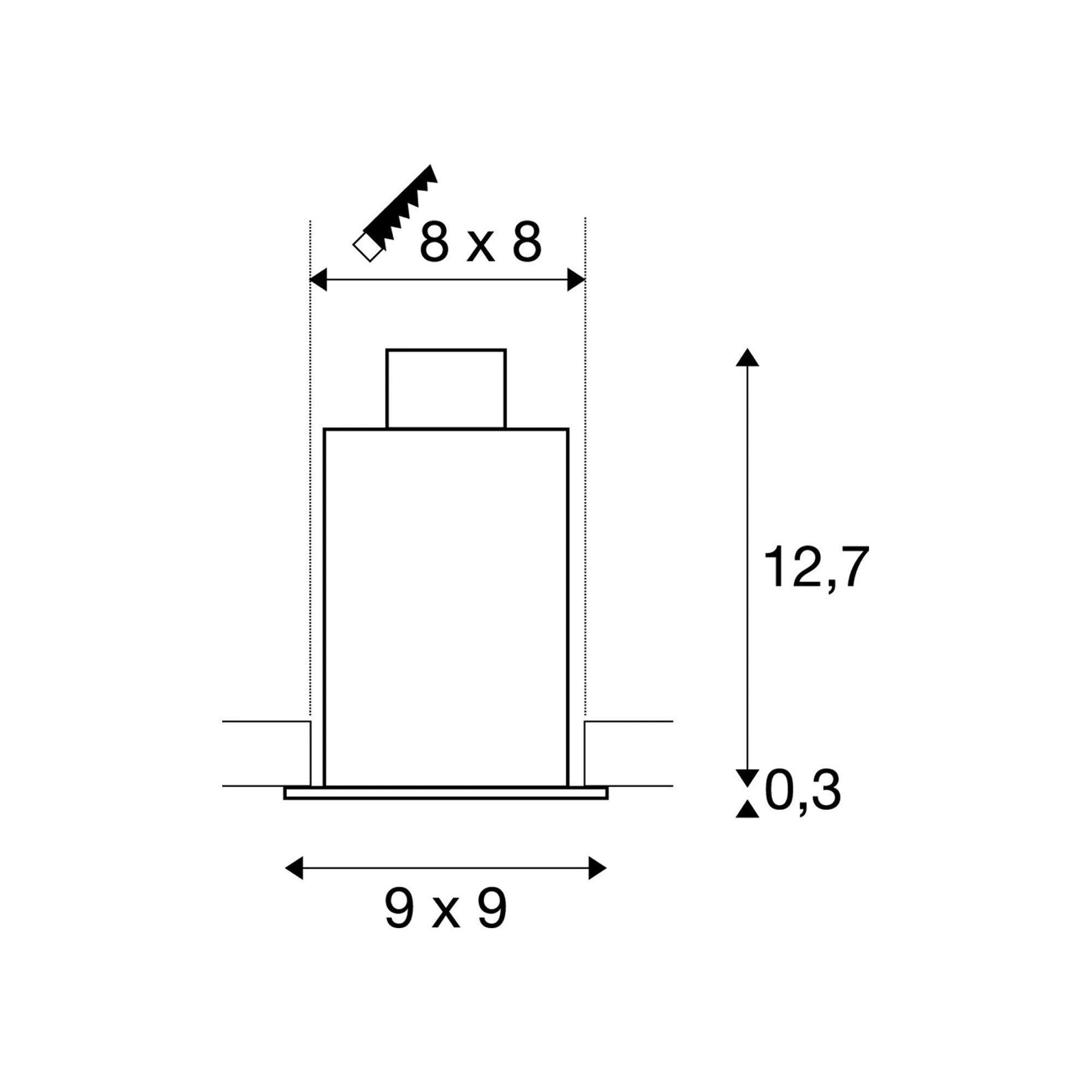 Ugradbena svjetiljka KADUX 1, stropna, crna, 1xGU10, IP20