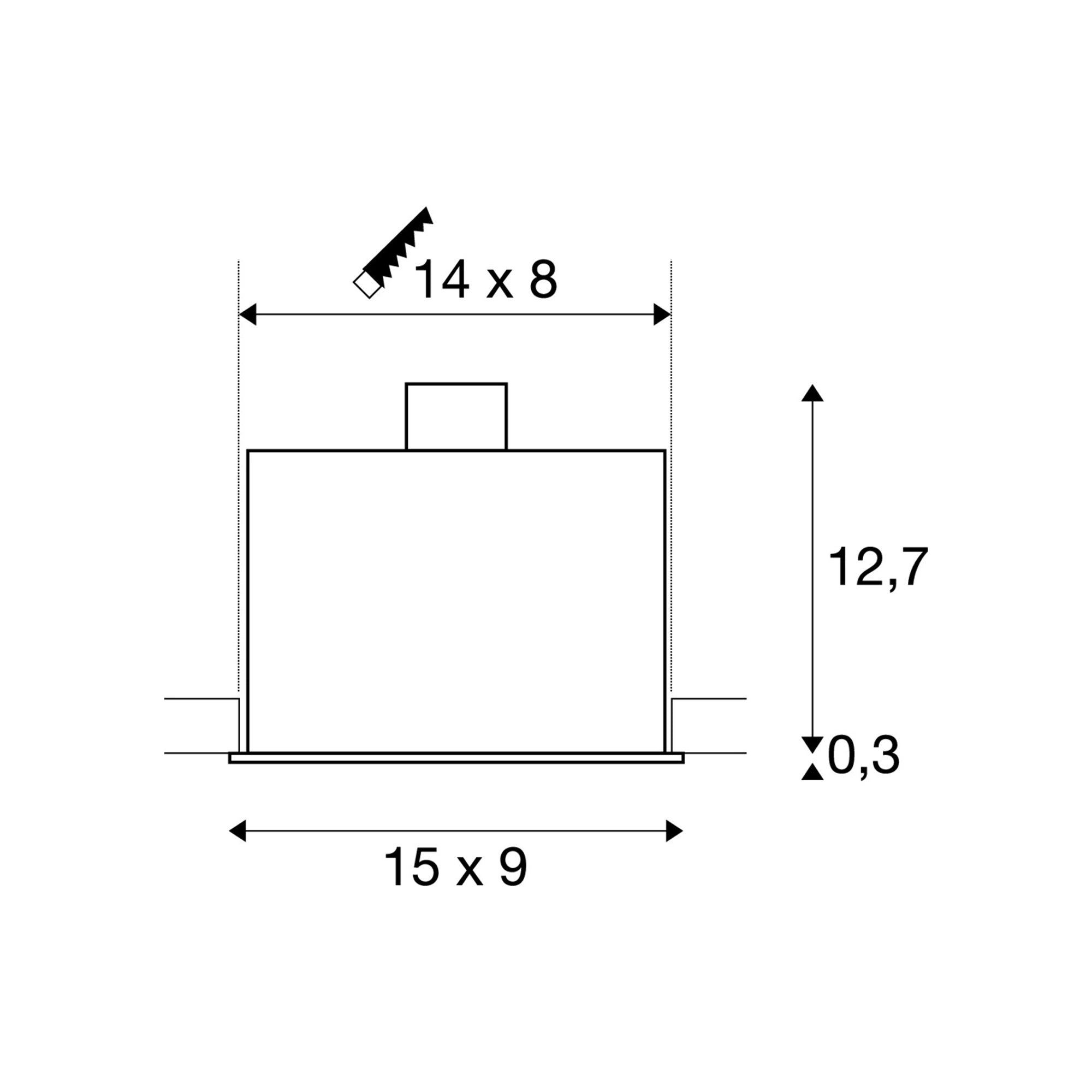 Ugradbena svjetiljka KADUX 2, stropna, crna, 2xGU10, IP20