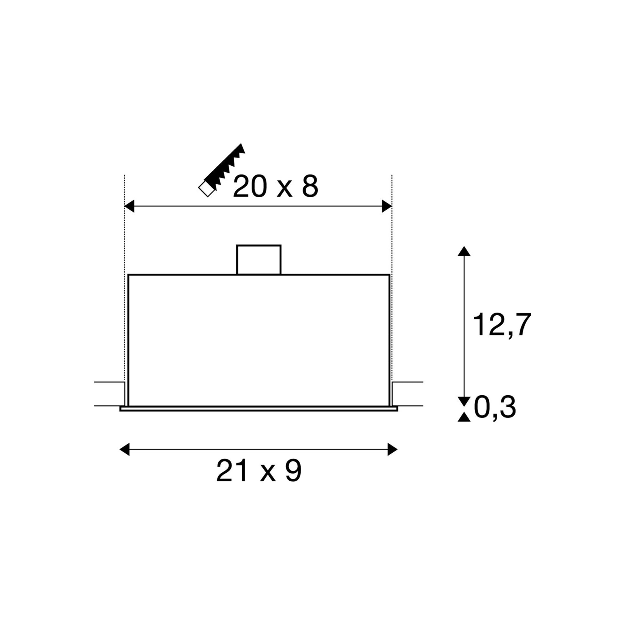 Ugradbena svjetiljka KADUX 3, stropna, crna, 3xGU10, IP20