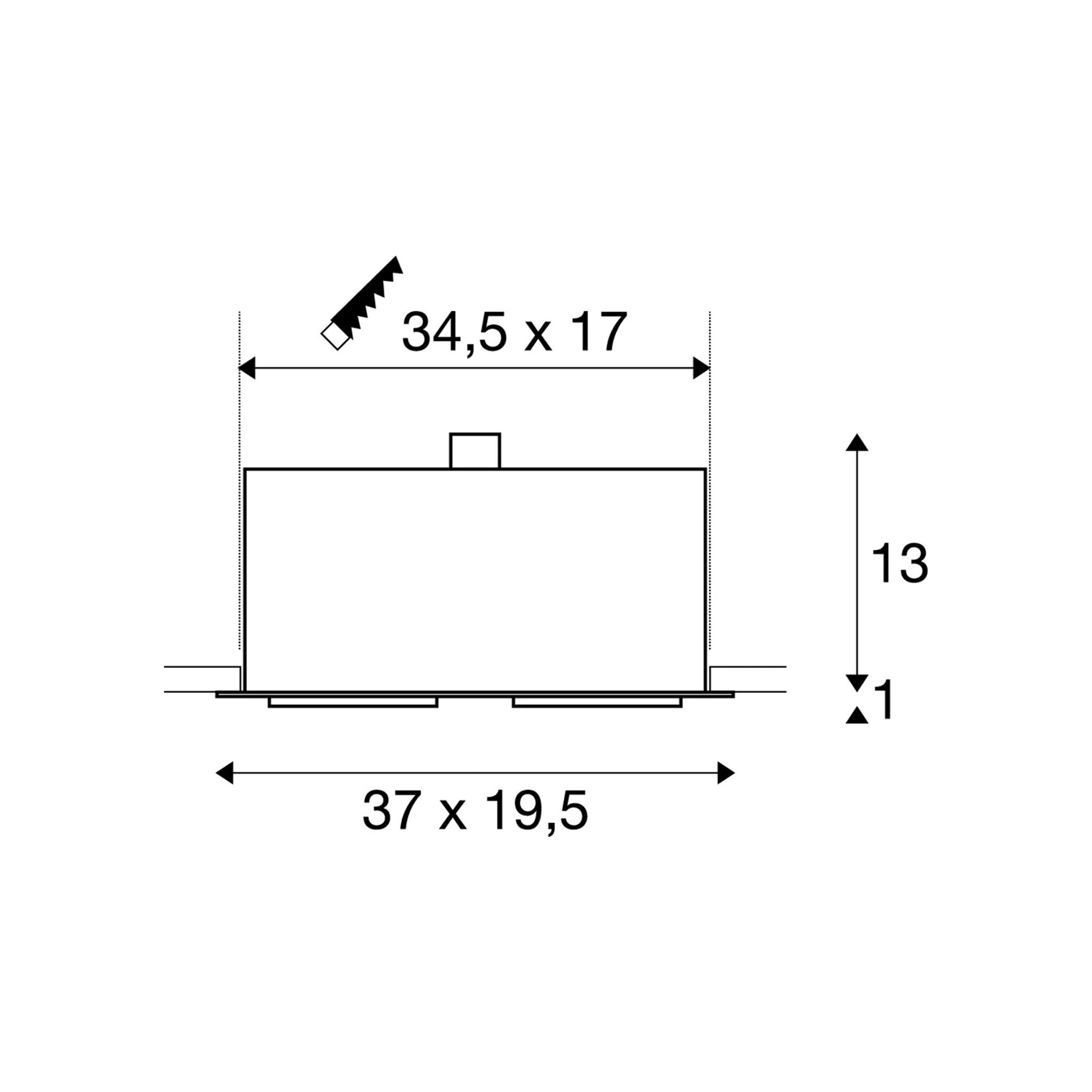 Ugradbena svjetiljka KADUX, stropna, crna, 2xGU10, IP20