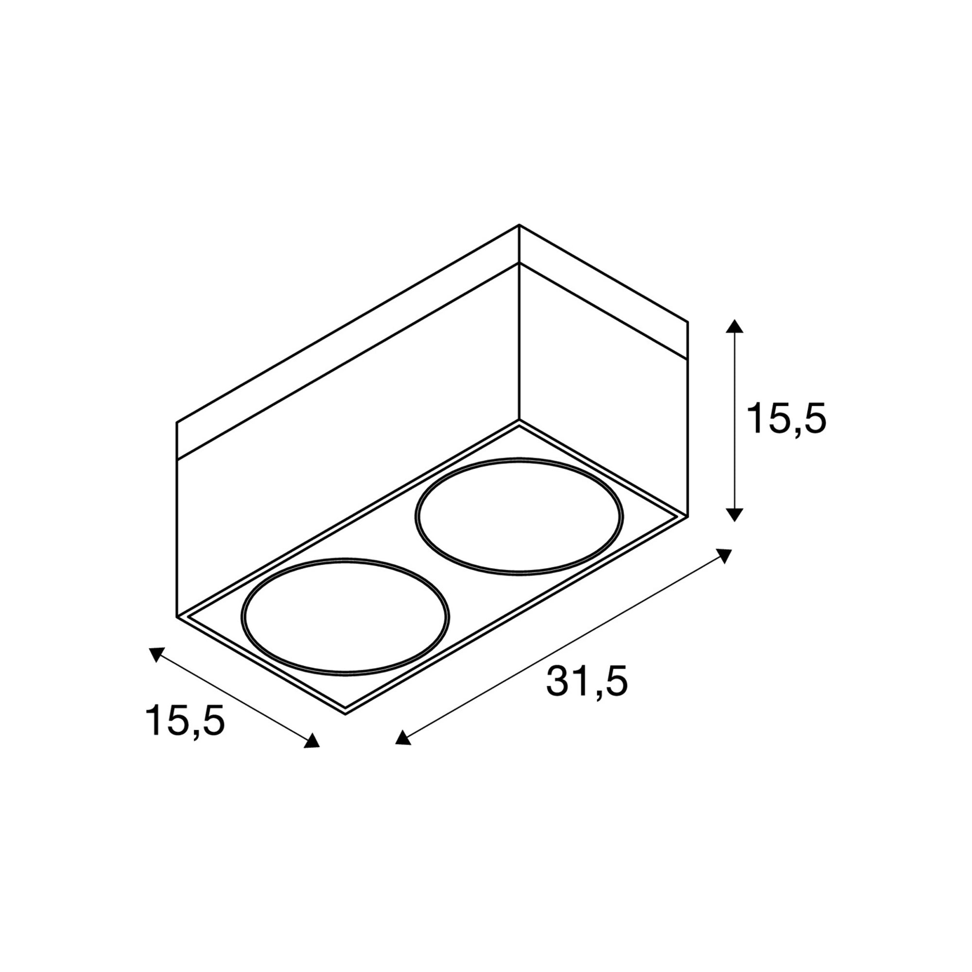 Spot svjetiljka KARDAMOD, stropna, crna, 2xGU10, IP20