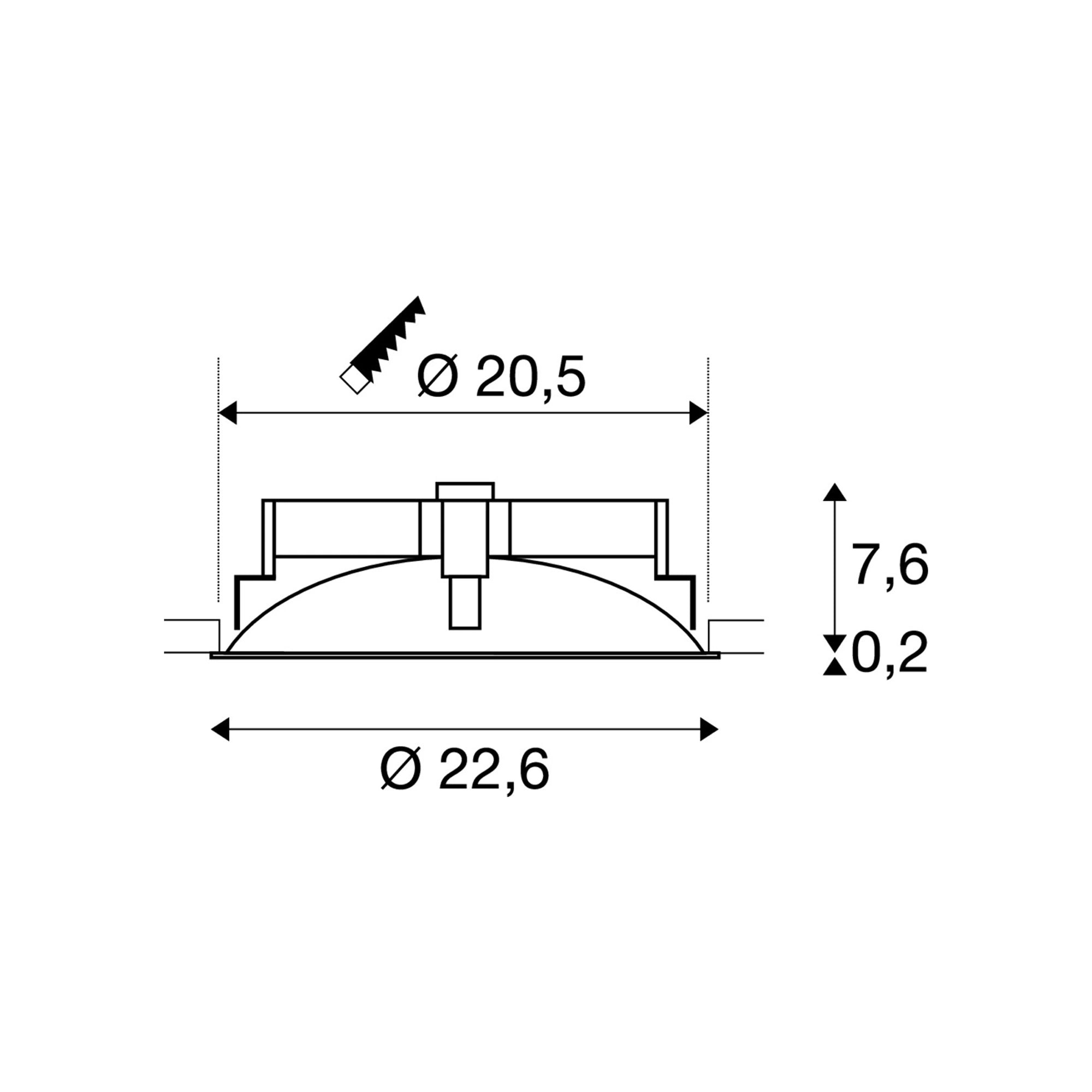 LED ugradbena svjetiljka OCCULDAS 23, stropna, bijela, 23W, 3000K, IP20