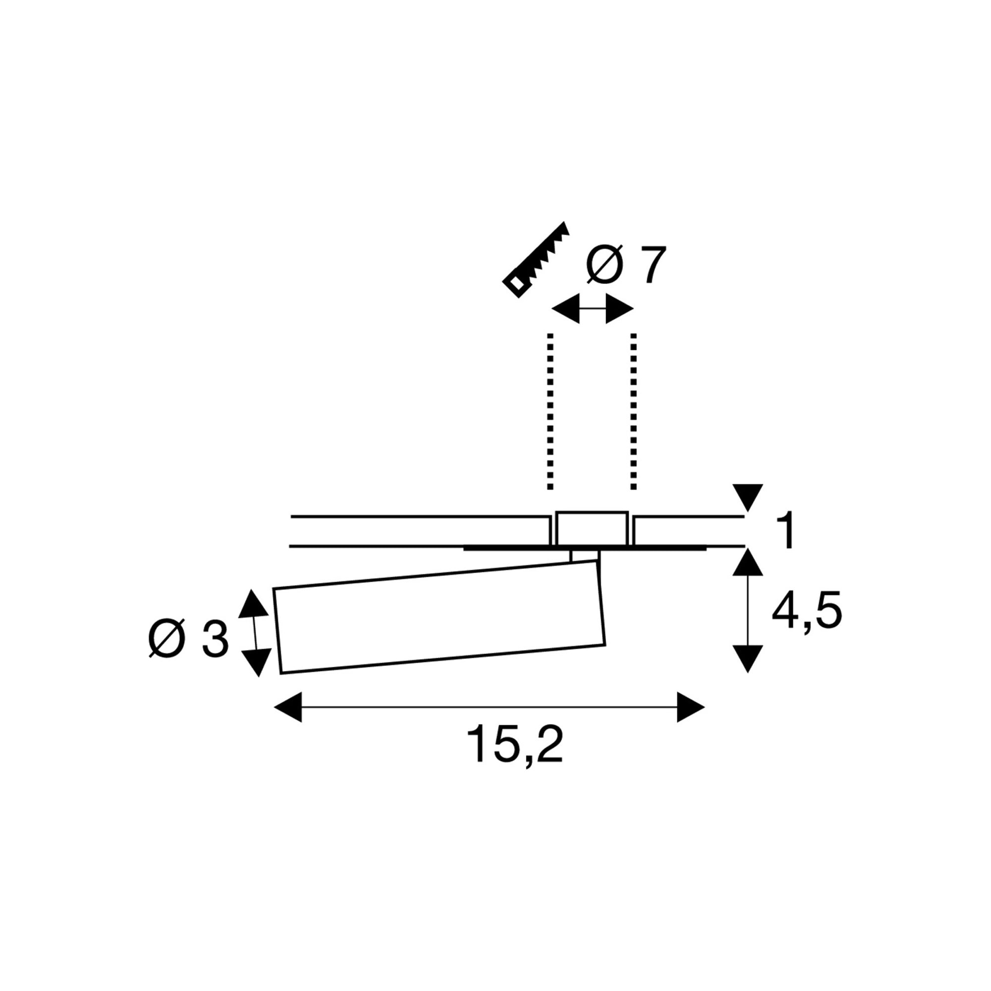 LED spot svjetiljka KARPO 30, stropna, crna, 7.5W, 3000K, IP20