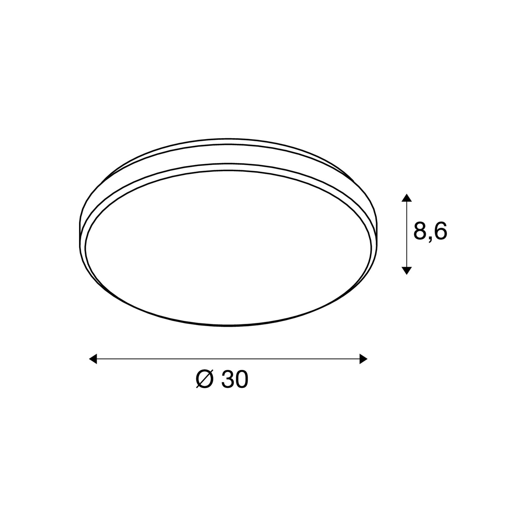 LED stropna svjetiljka MARONA, siva, 15W, 3000K, IP20, Ø300mm