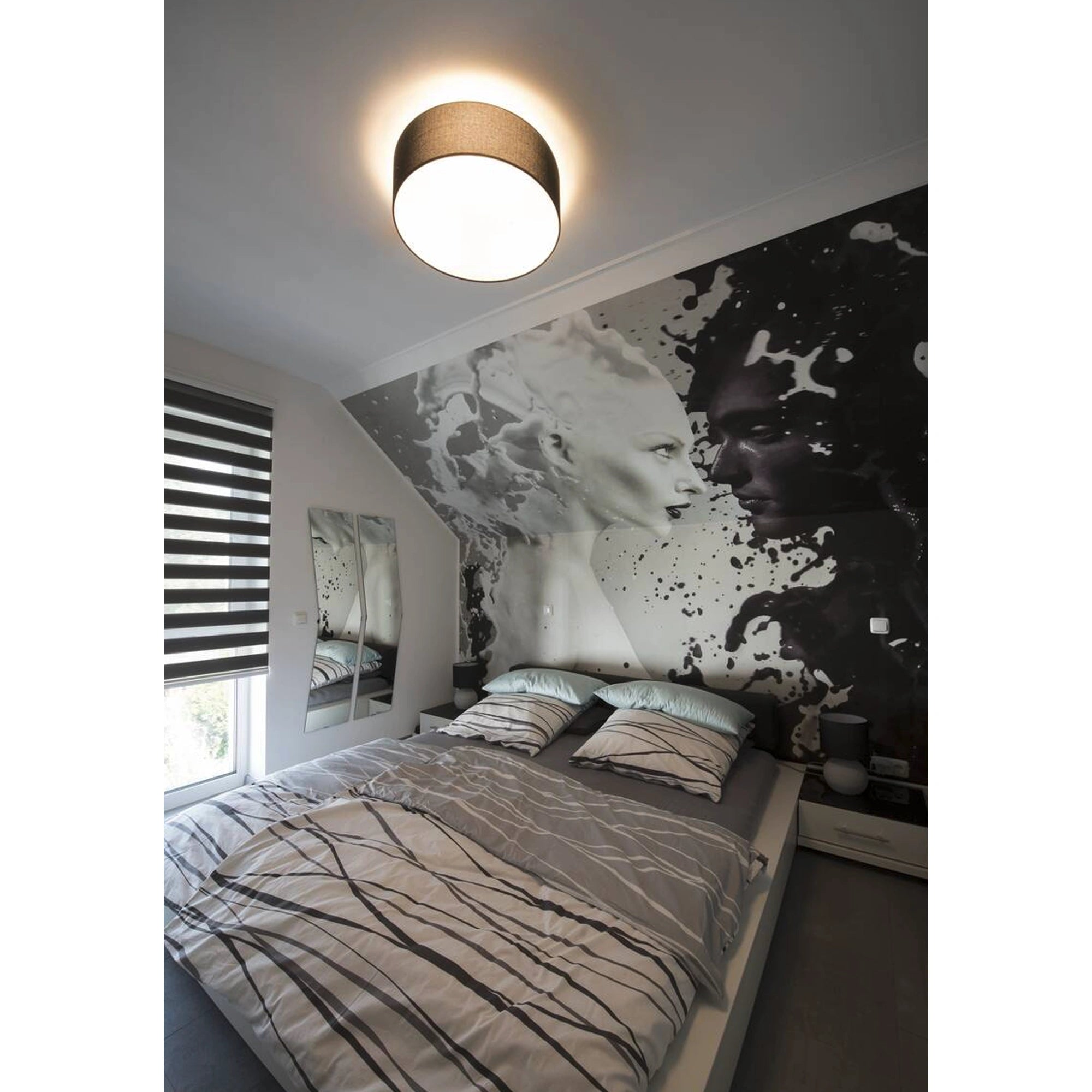 Stropna svjetiljka TENORA, crna, 3xE27, IP20