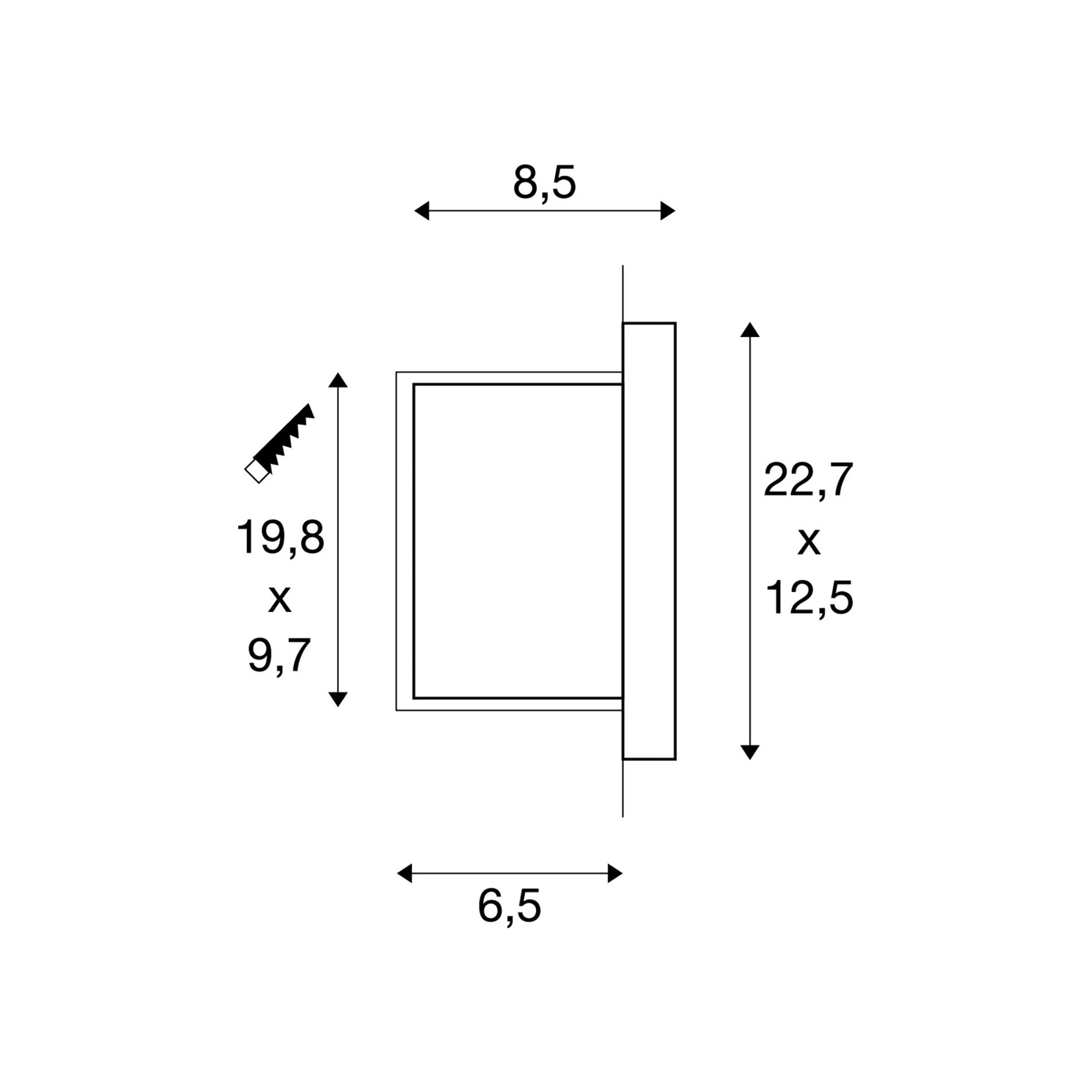 Zidna svjetiljka BRICK DOWNUNDER, ugradbena, siva, 1xE14, IP44