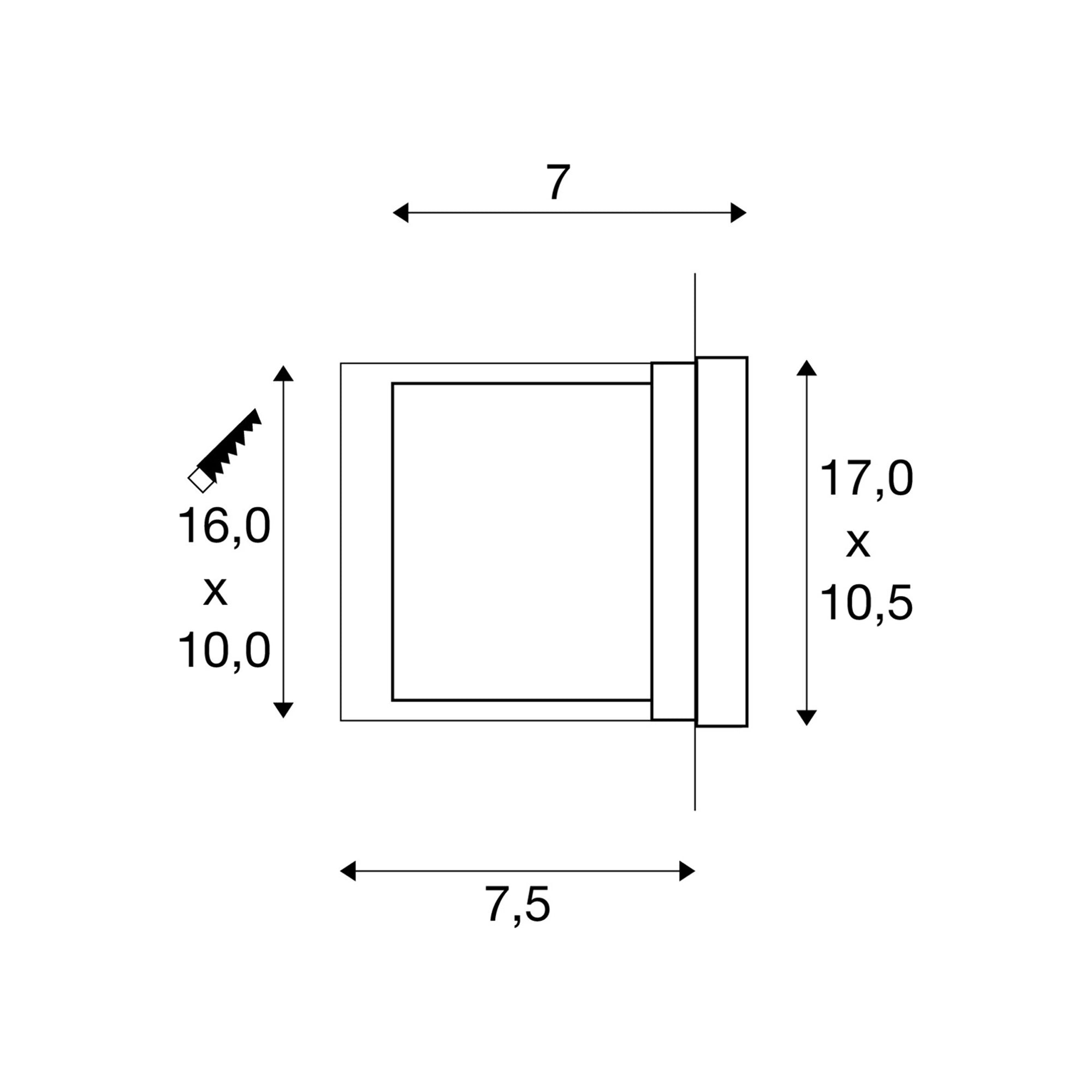LED zidna svjetiljka BRICK DOWNUNDER, ugradbena, siva, 1.4W, 3000K, IP54