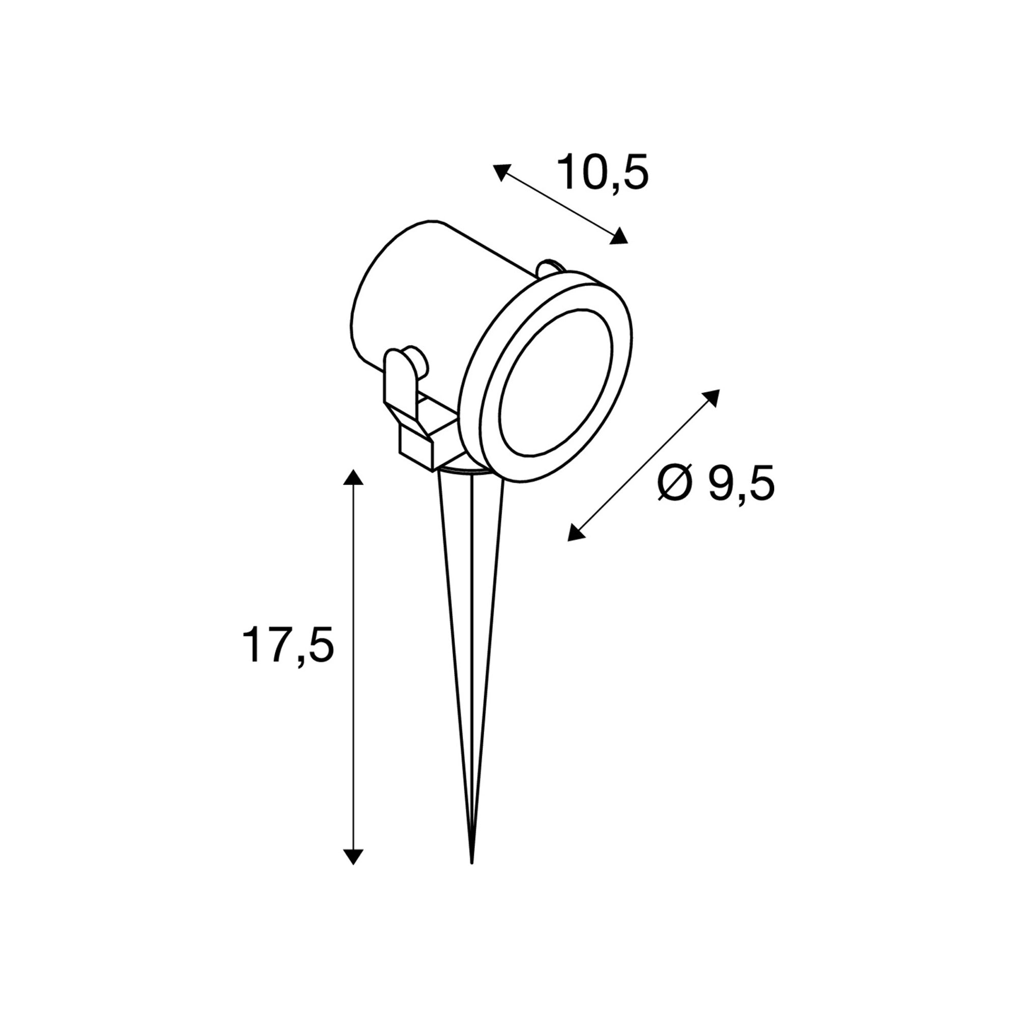 Vrtna spot svjetiljka NAUTILUS 10, ubodna, nehrđajući čelik, 1xGU10, IP55