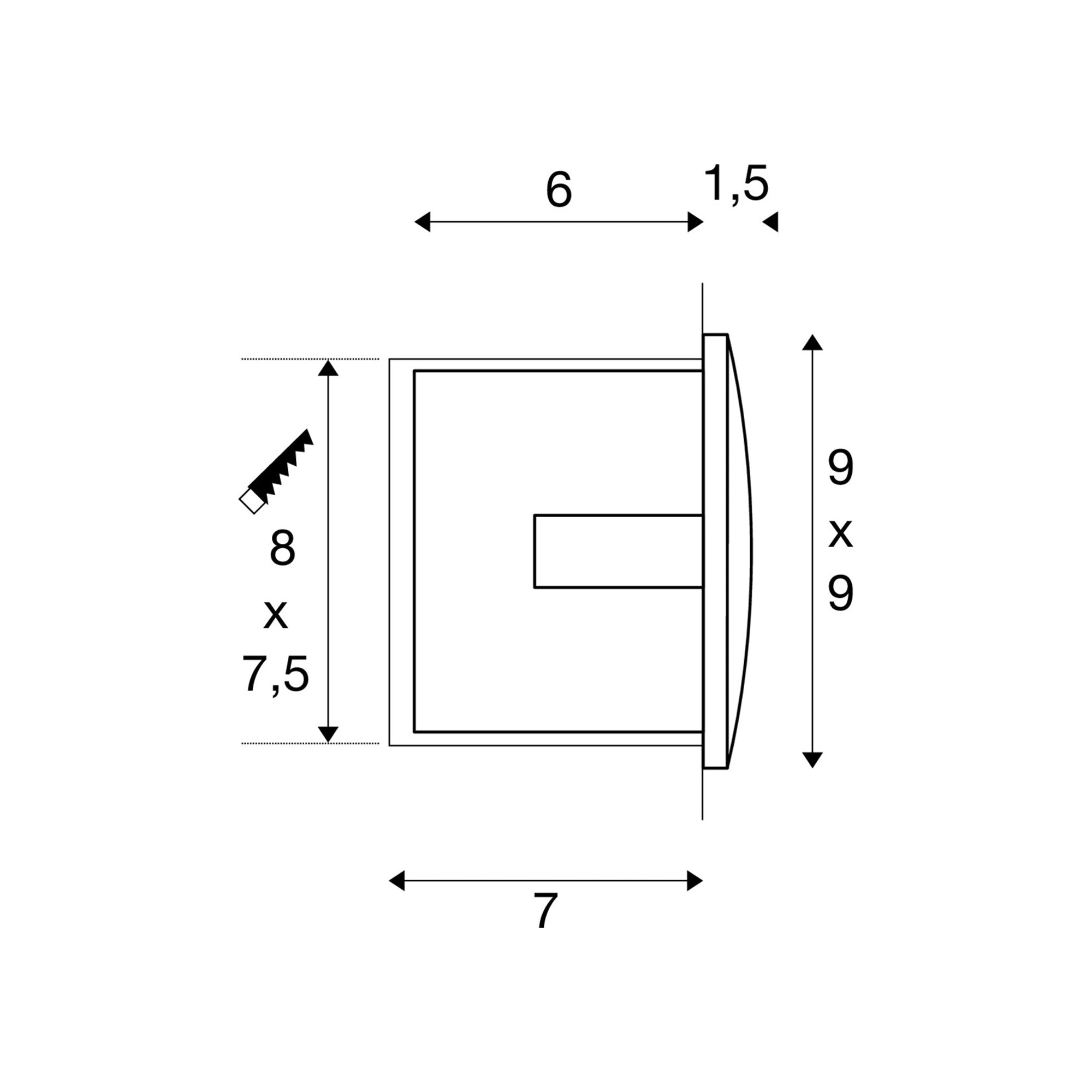 LED zidna svjetiljka DOWNUNDER OUT S, ugradbena, antracit, 1.7W, 3000K, IP55