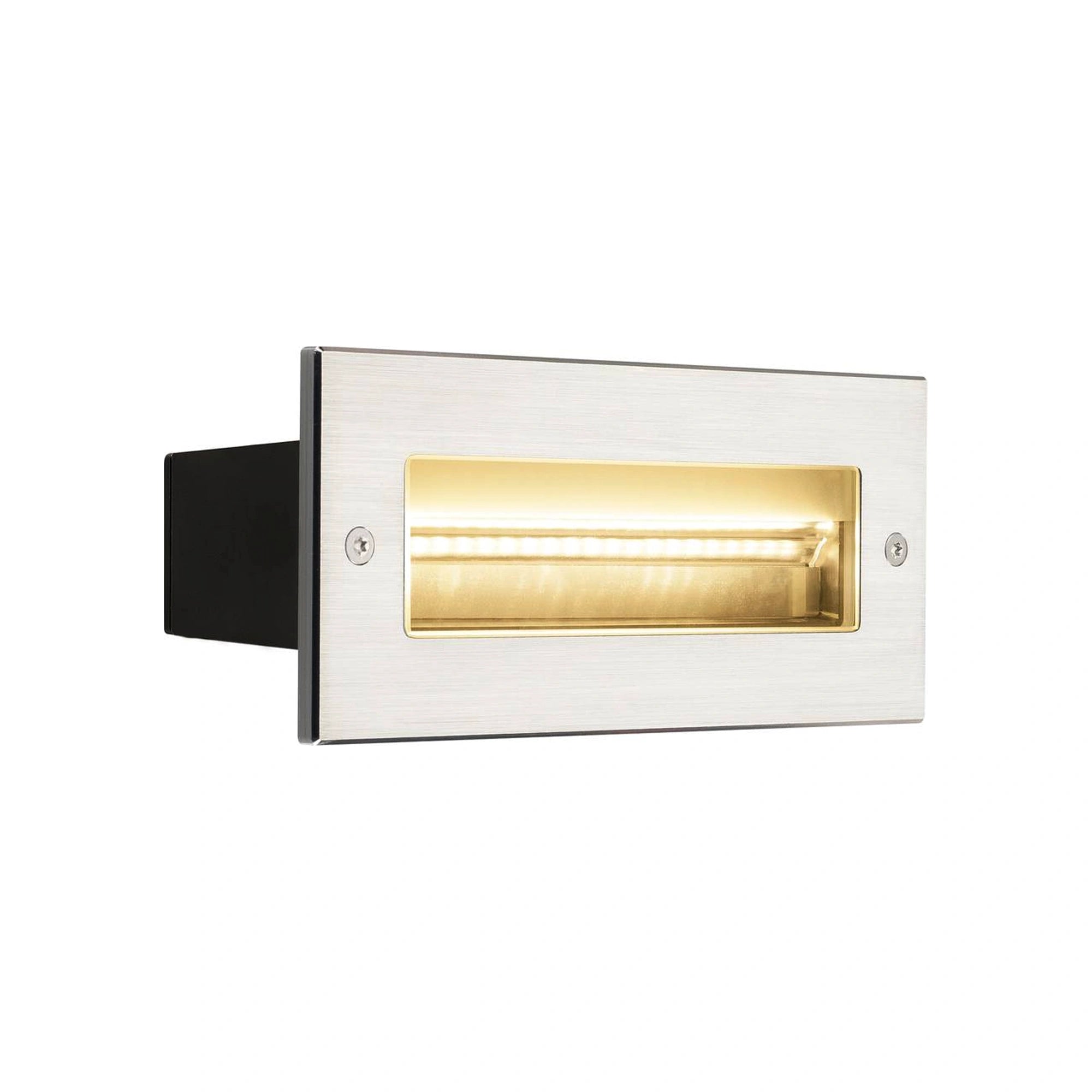 LED zidna svjetiljka BRICK, ugradbena, asimetrična, nehrđajući čelik, 9.5W, 3000K, IP65