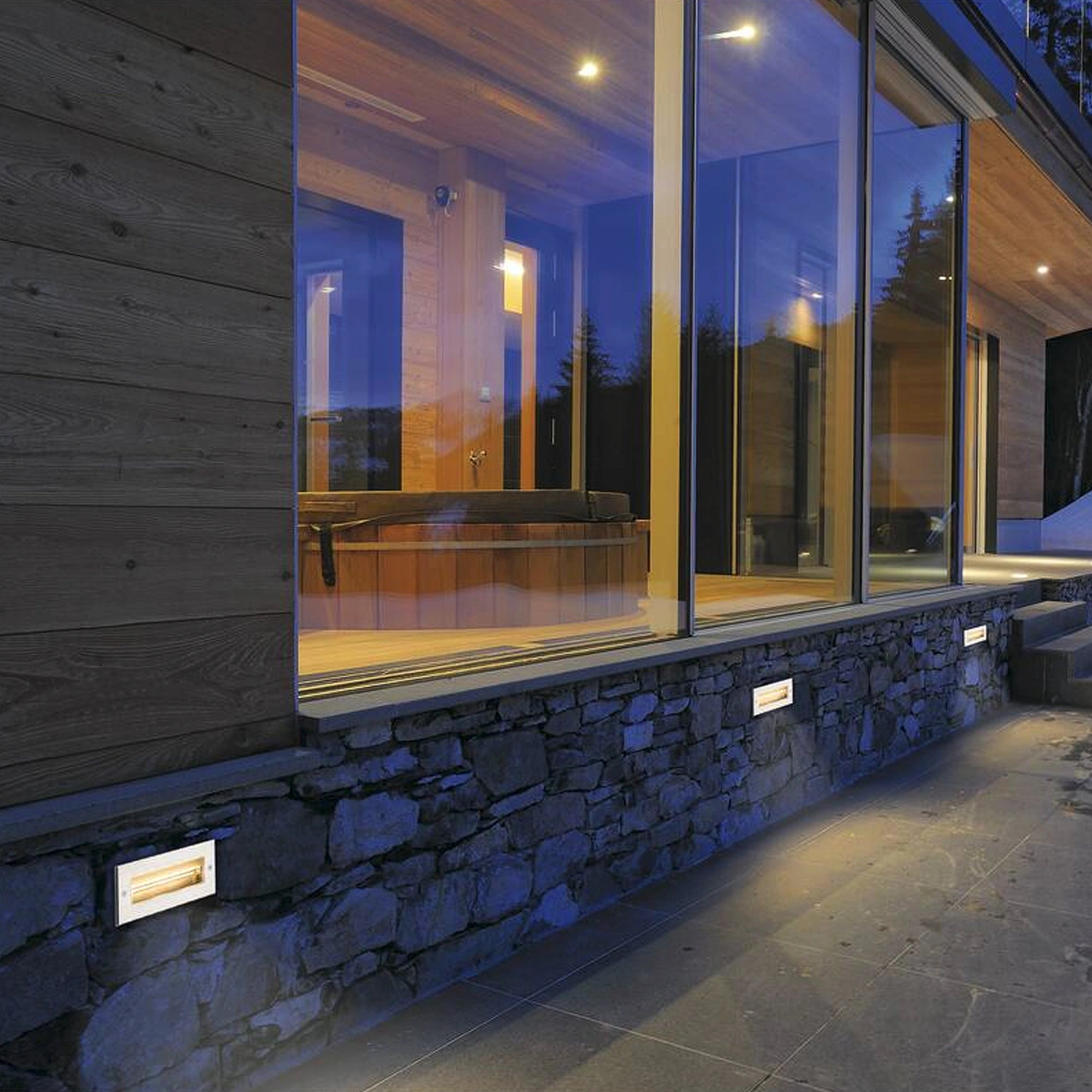 LED zidna svjetiljka BRICK, ugradbena, asimetrična, nehrđajući čelik, 9.5W, 3000K, IP65