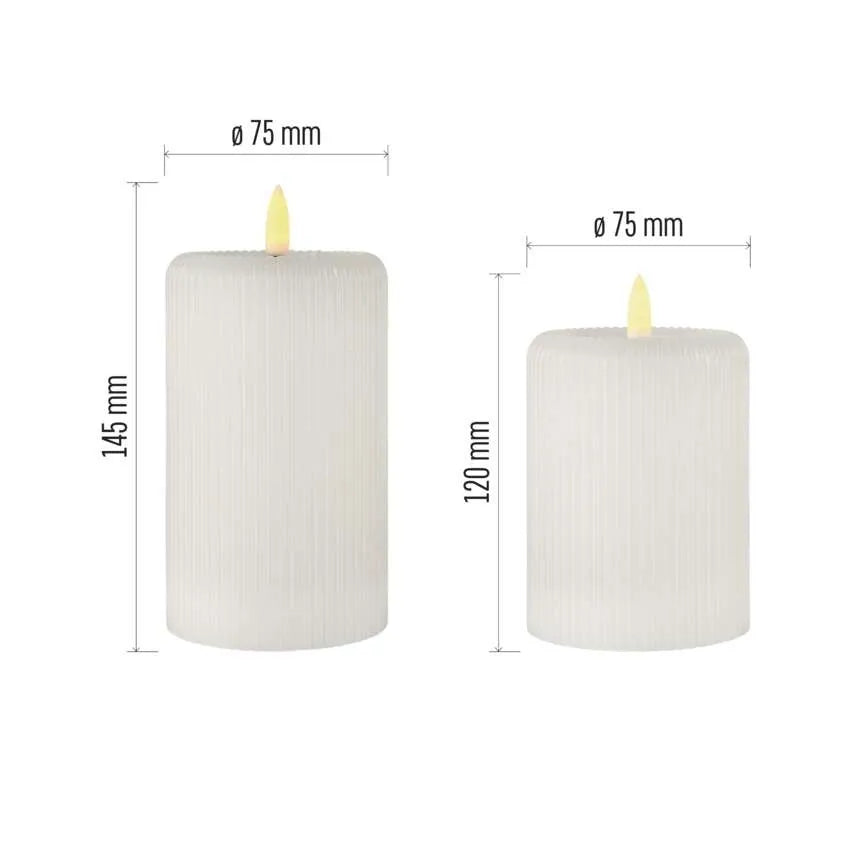 Voštane svijeće s efektom plamena, 2 komada, LED, toplo bijela, 4xAA, IP20