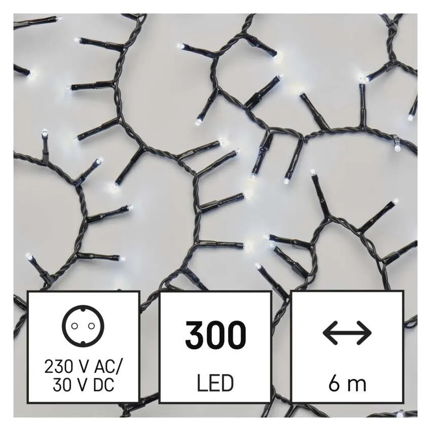 Božićne lampice, LED, jež, hladno bijela, timer, IP44, 6m