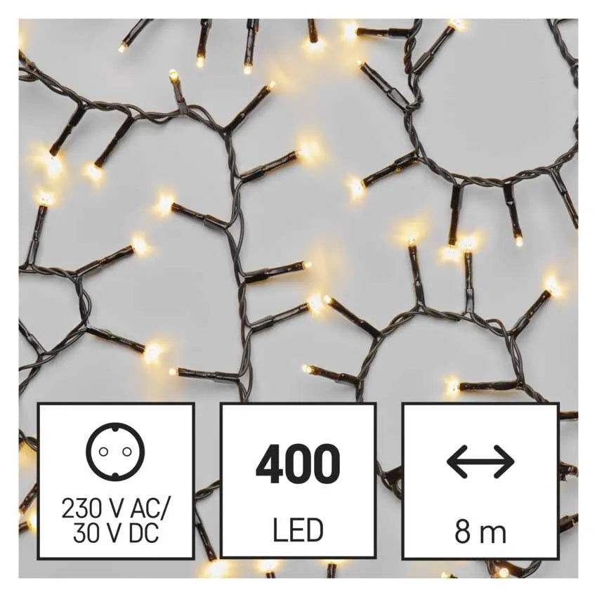 Božićne lampice, LED, jež, toplo bijela, timer, IP44, 8m