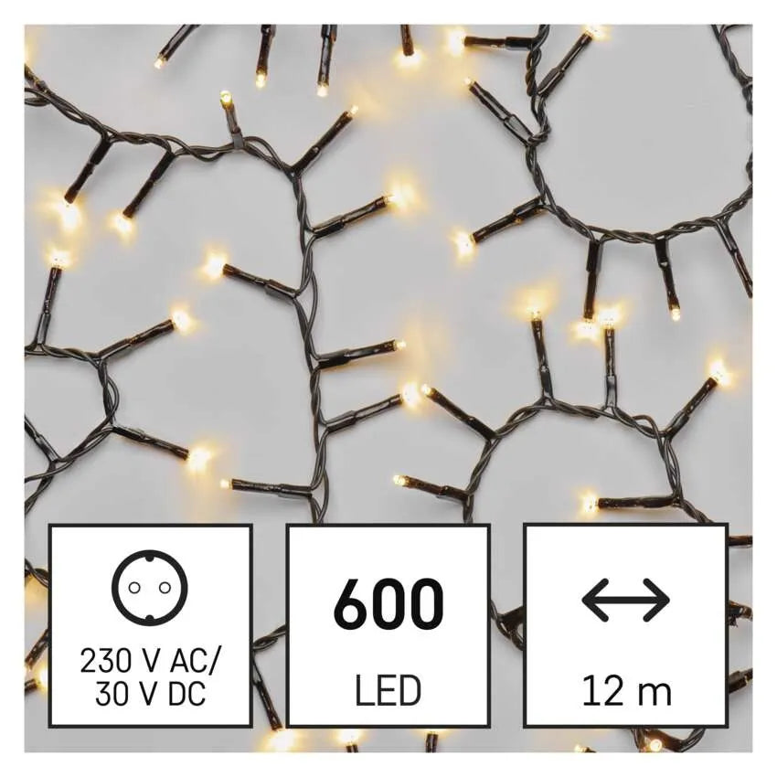 Božićne lampice, LED, jež, toplo bijela, timer, IP44, 12m
