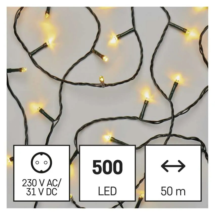 Božićne lampice, LED, toplo bijela, 8 načina rada, timer, IP44, 50m