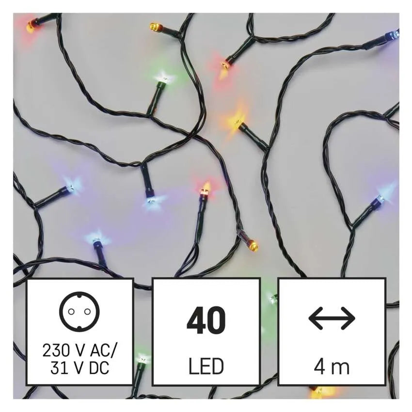 Božićne lampice, LED, višebojne, 8 načina rada, timer, IP44, 4m
